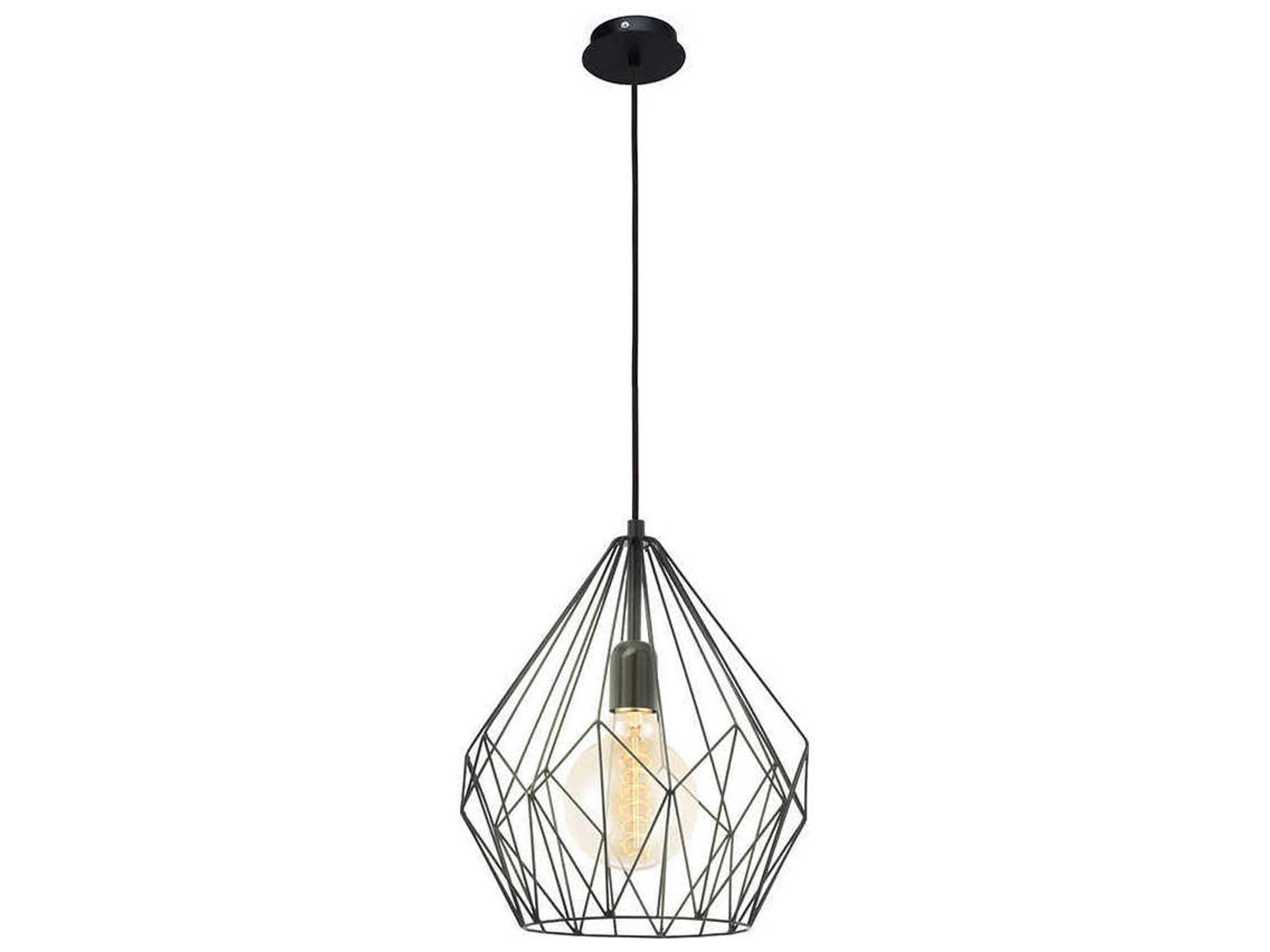 Carlton 1-Light Matte Black Geometric Mini Pendant