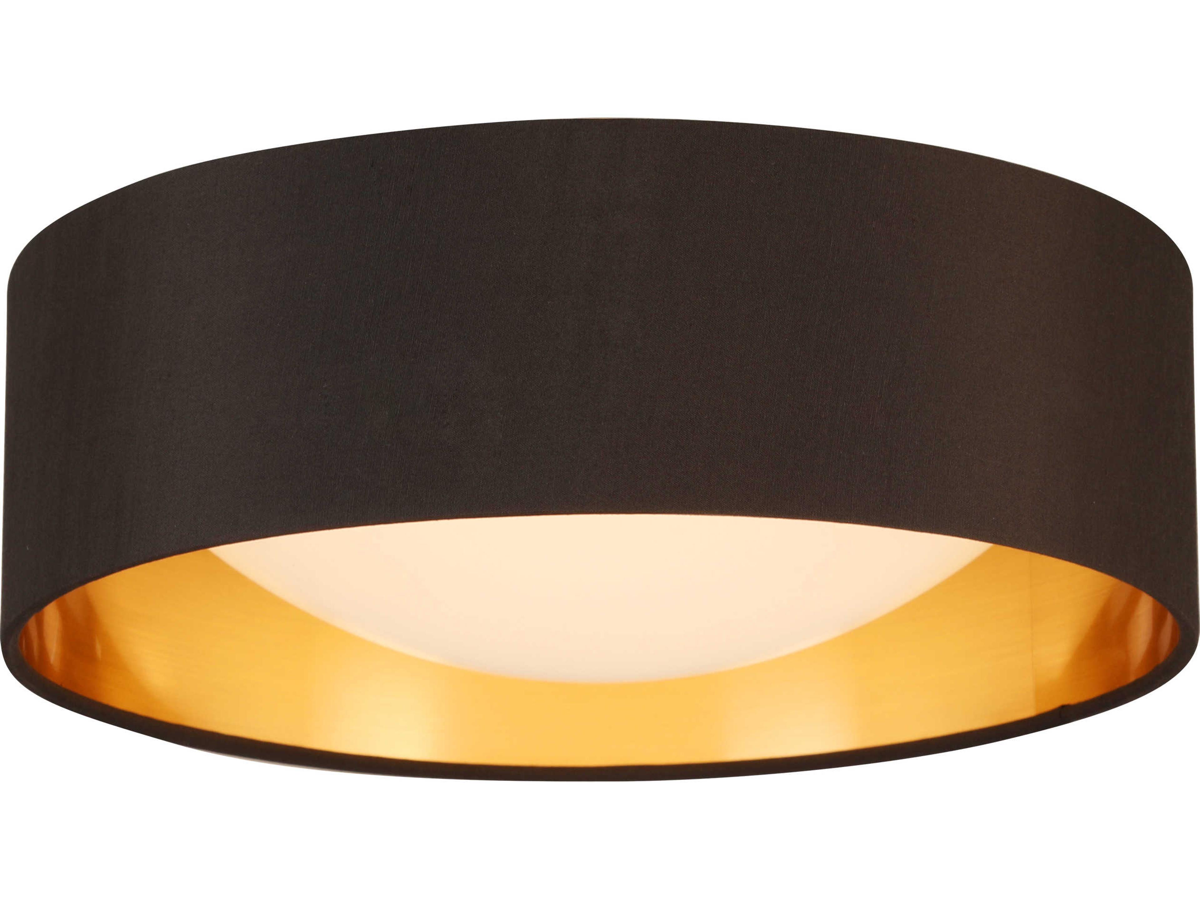 Orme 1-Light Black Gold Drum Flush Mount
