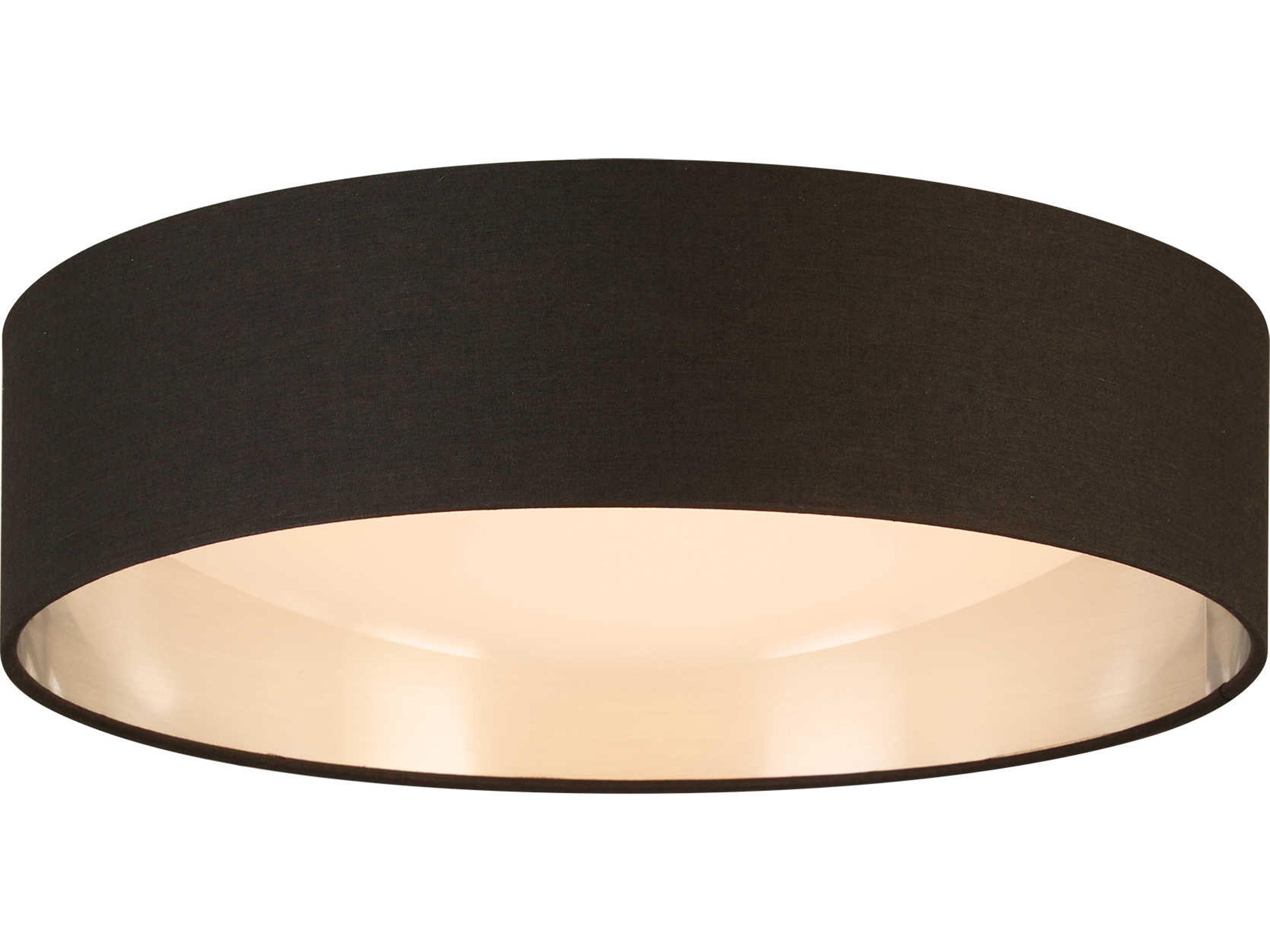 Orme 1-Light Black Brushed Nickel Drum Flush Mount