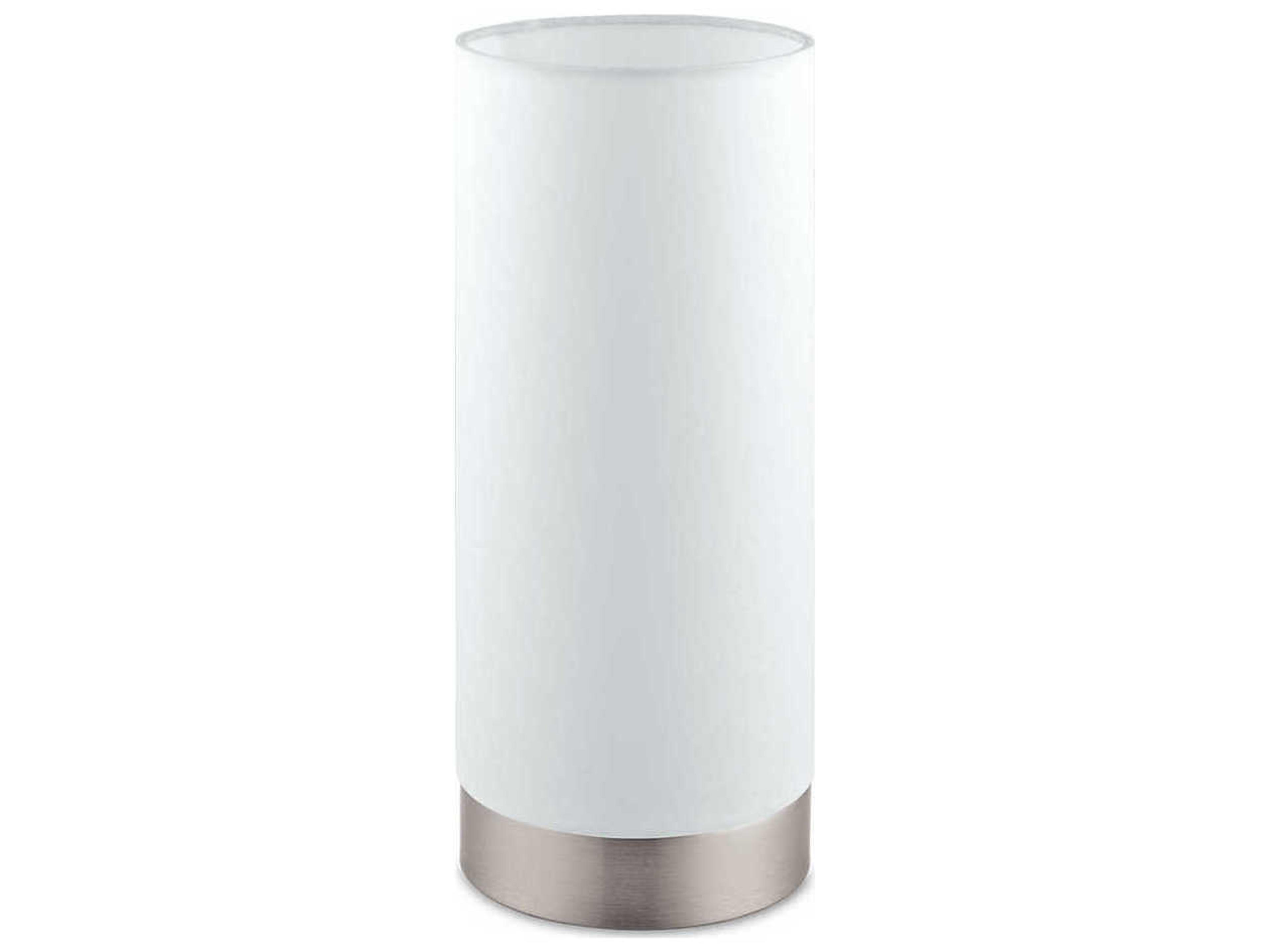 Pasteri Matte Nickel White Fabric Table Lamp