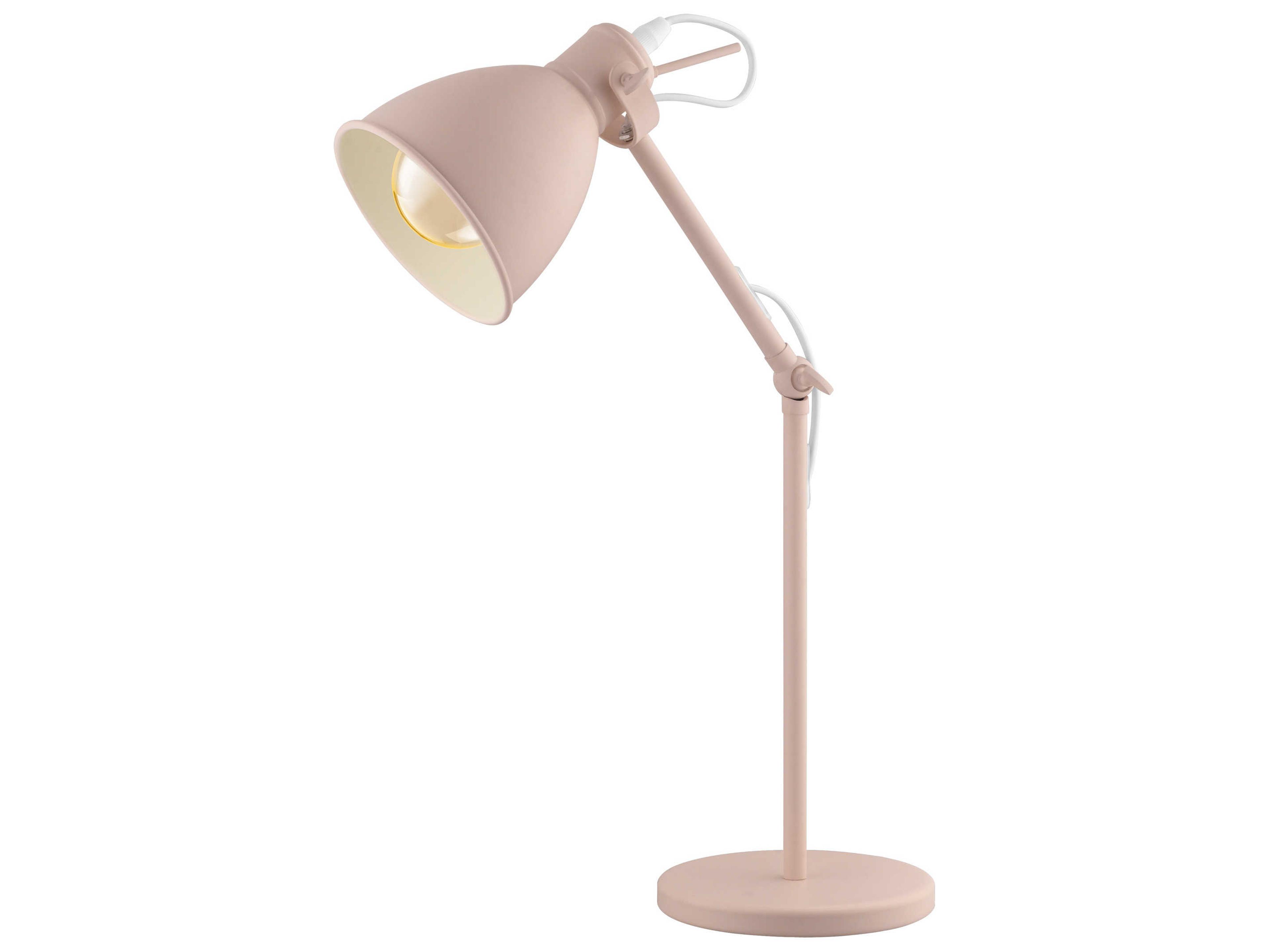 Priddy Pastel Apricot Metal Pink Desk Lamp