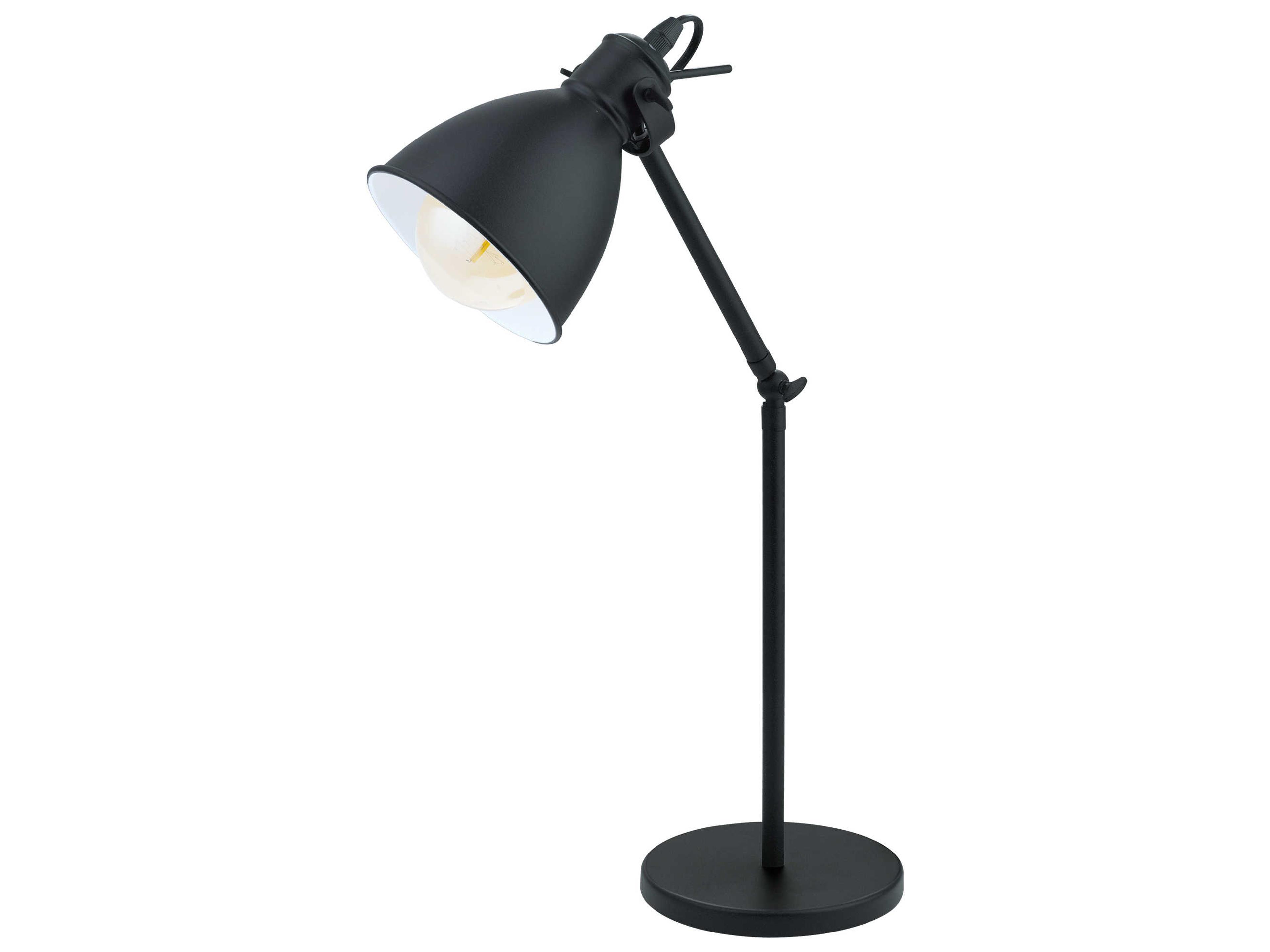 Priddy Black White Exterior Interior Metal Desk Lamp