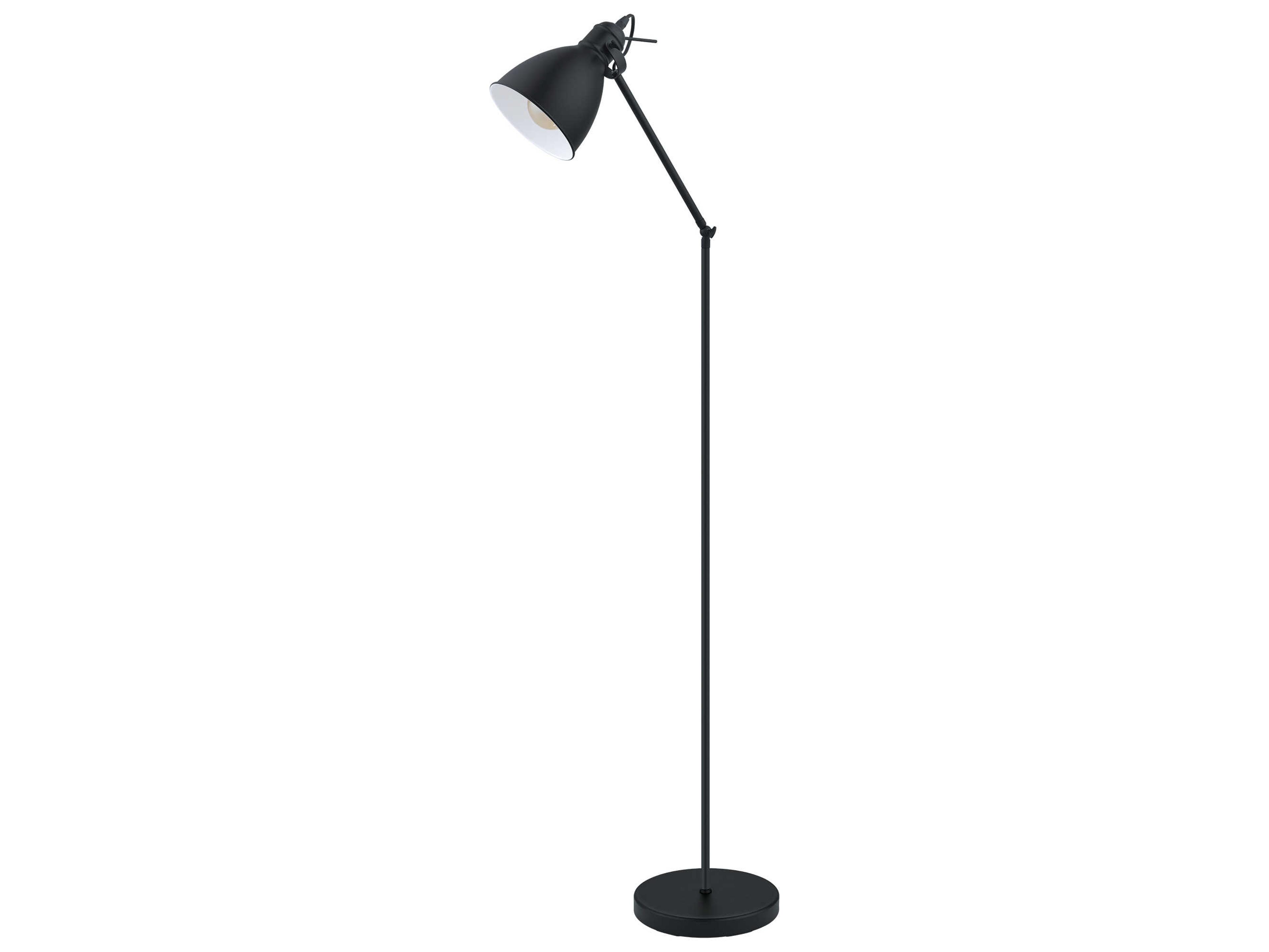 Priddy Black White Exterior Interior Metal Floor Lamp