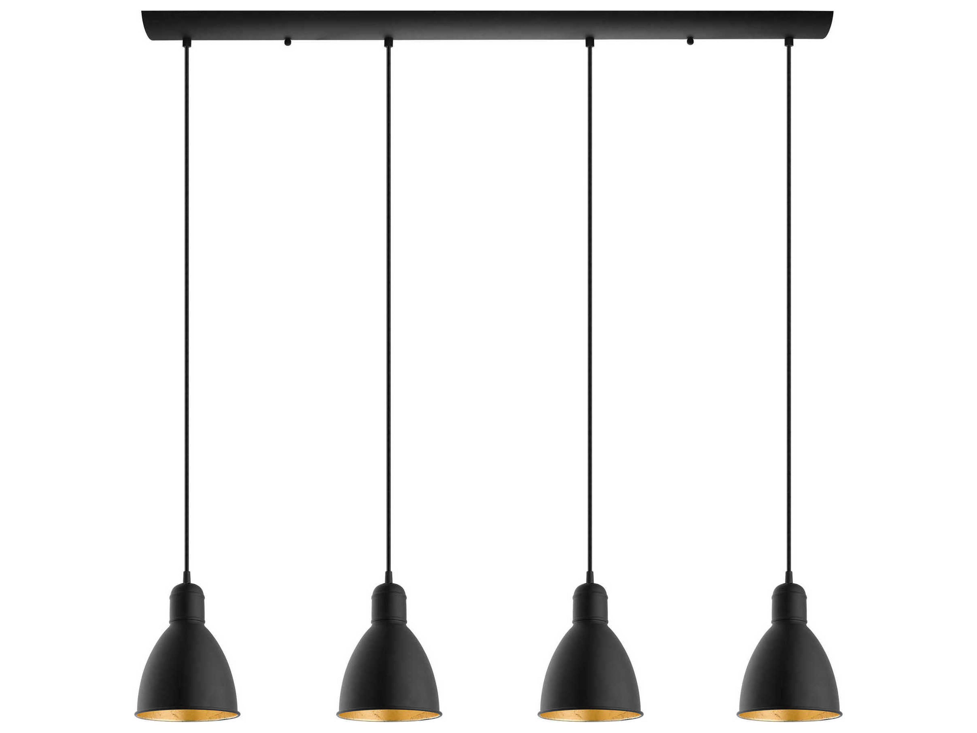 Priddy 2 4-Light Linear Pendant Black and Gold