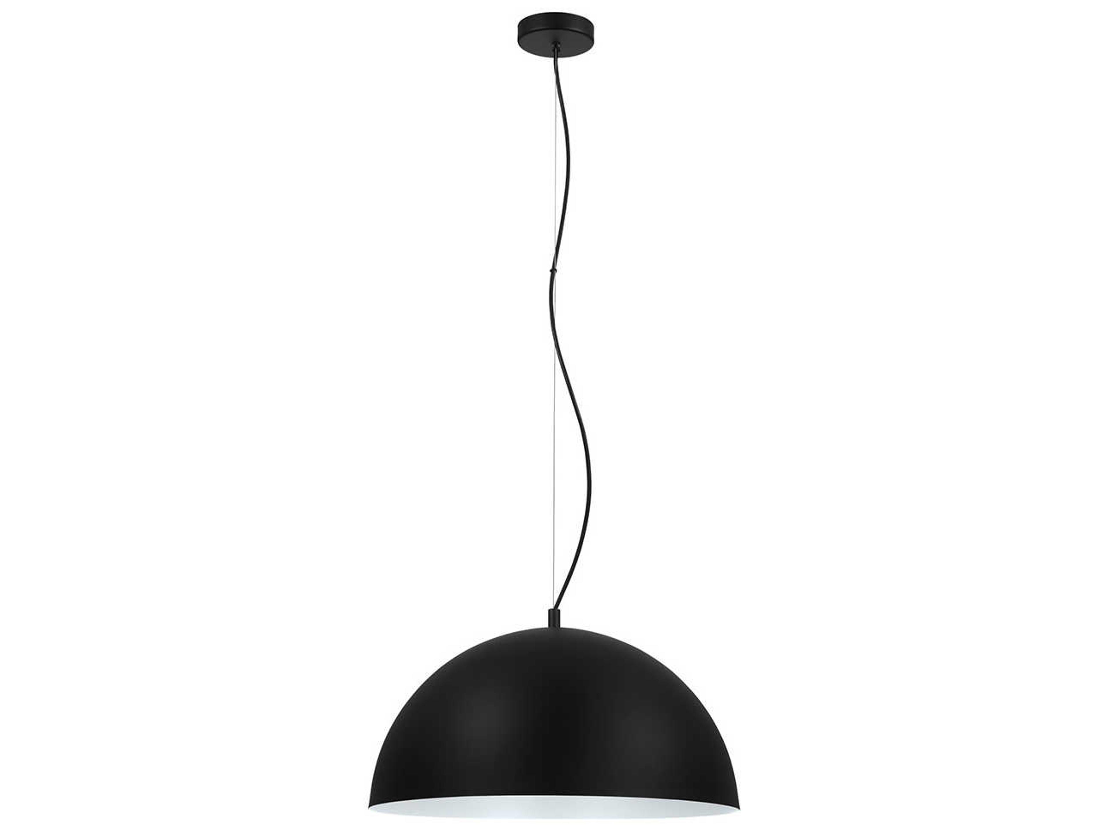 Rafaelino 1-Light Black White Dome Pendant