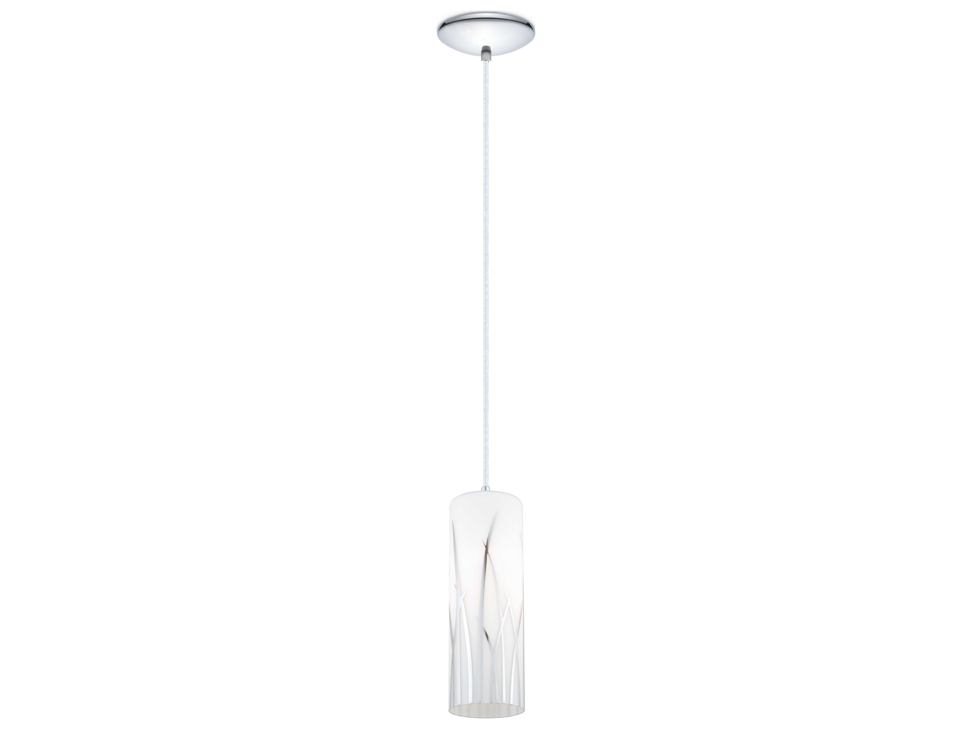Eglo Rivato 1-Light White Chrome Cylinder Mini Pendant