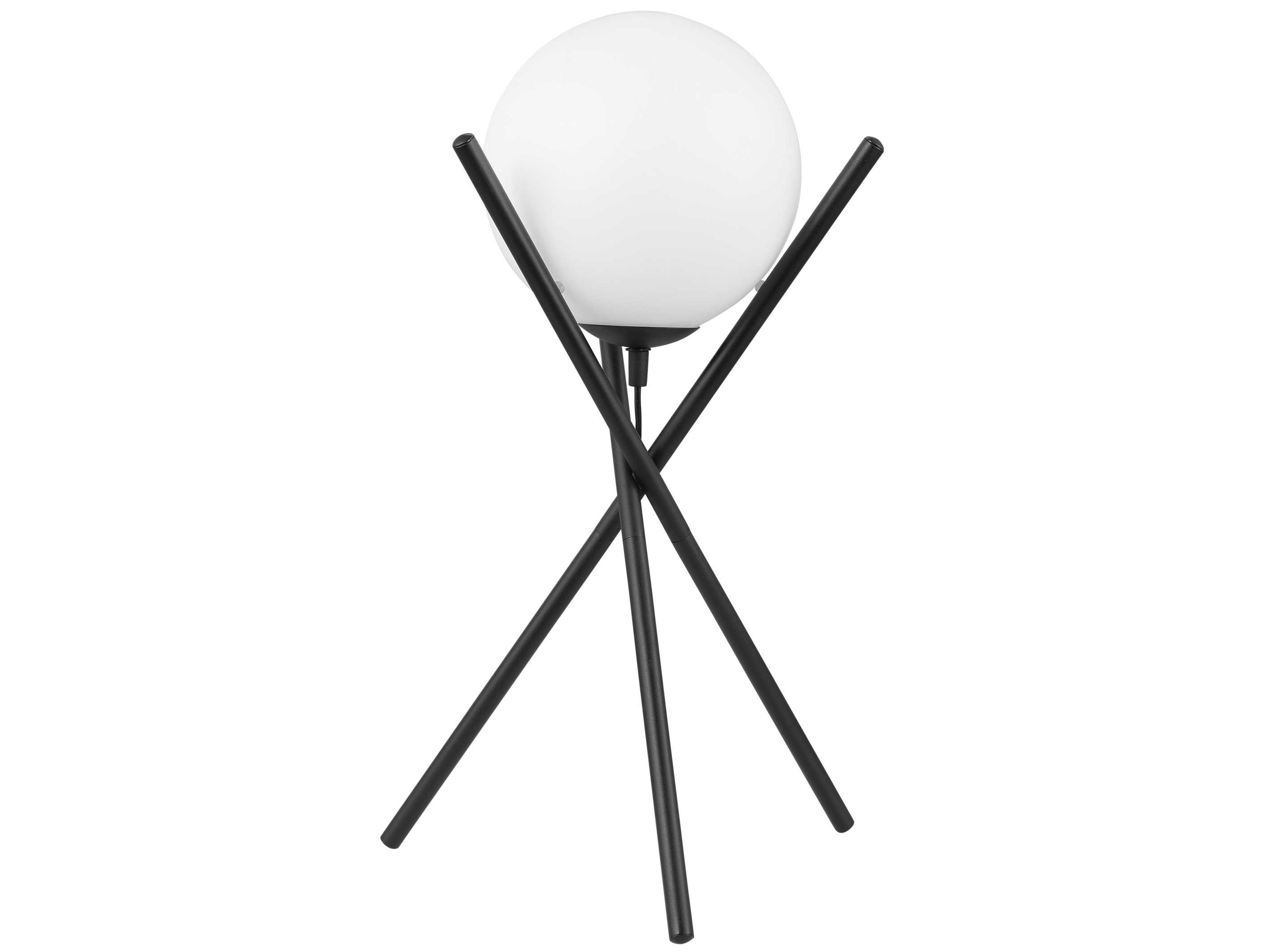 Salvezinas Matte Black White Glass Table Lamp
