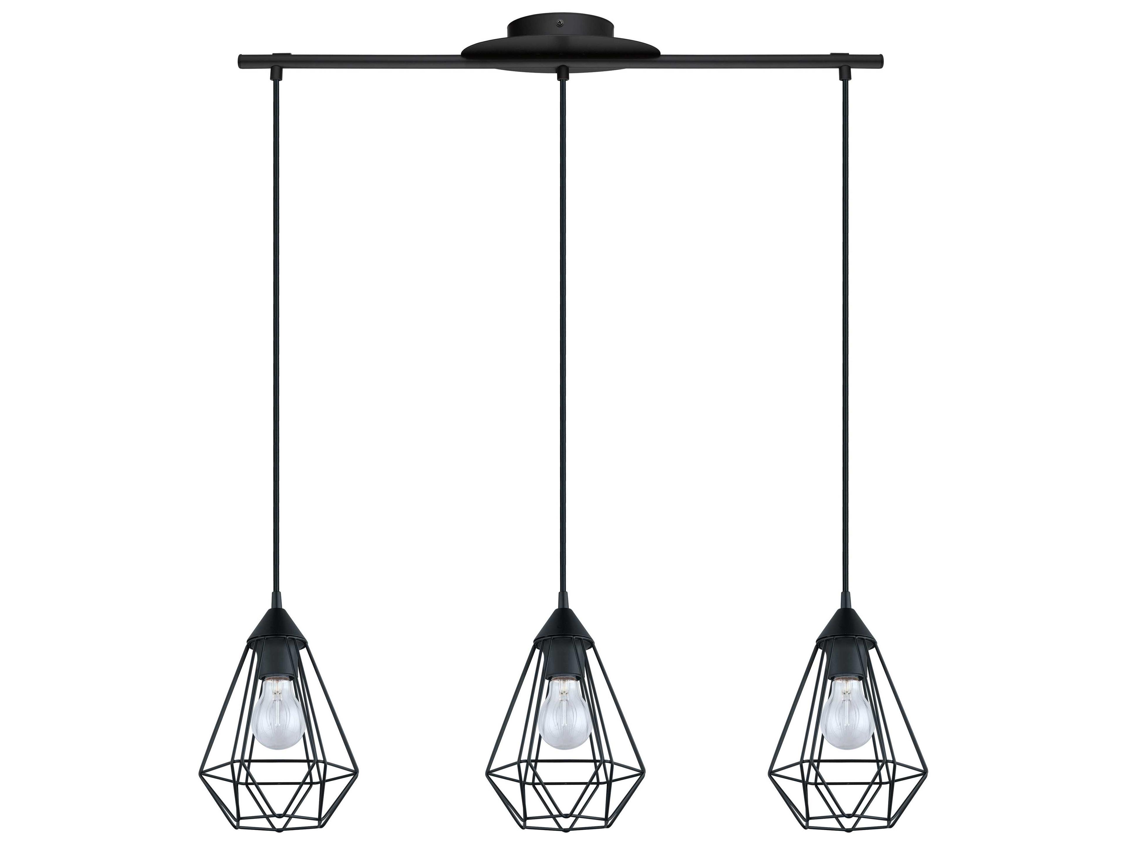 Tarbes 3-Light Matte Black Island Pendant