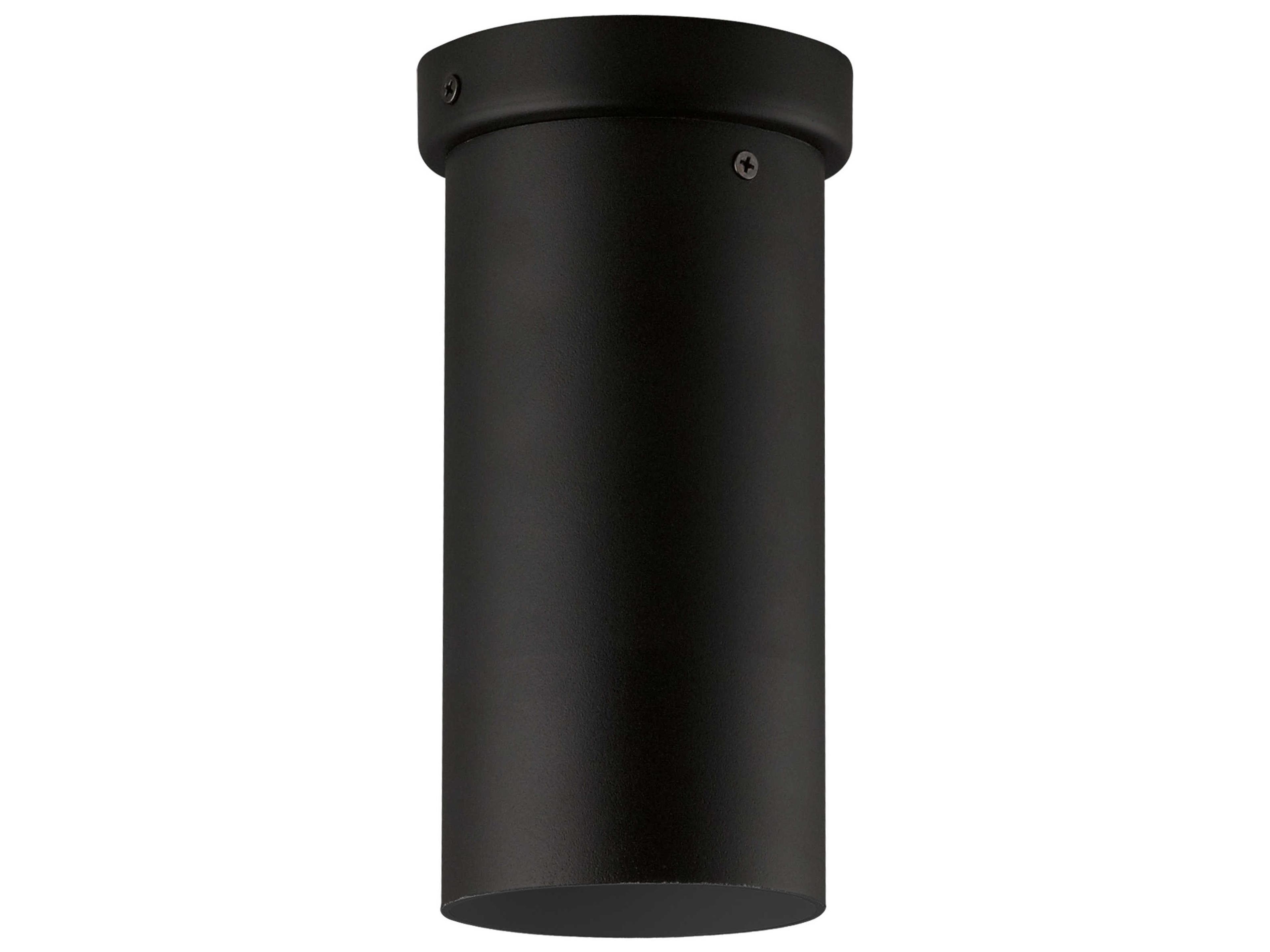 Tortoreto 1-Light Matte Black Cylinder Flush Mount