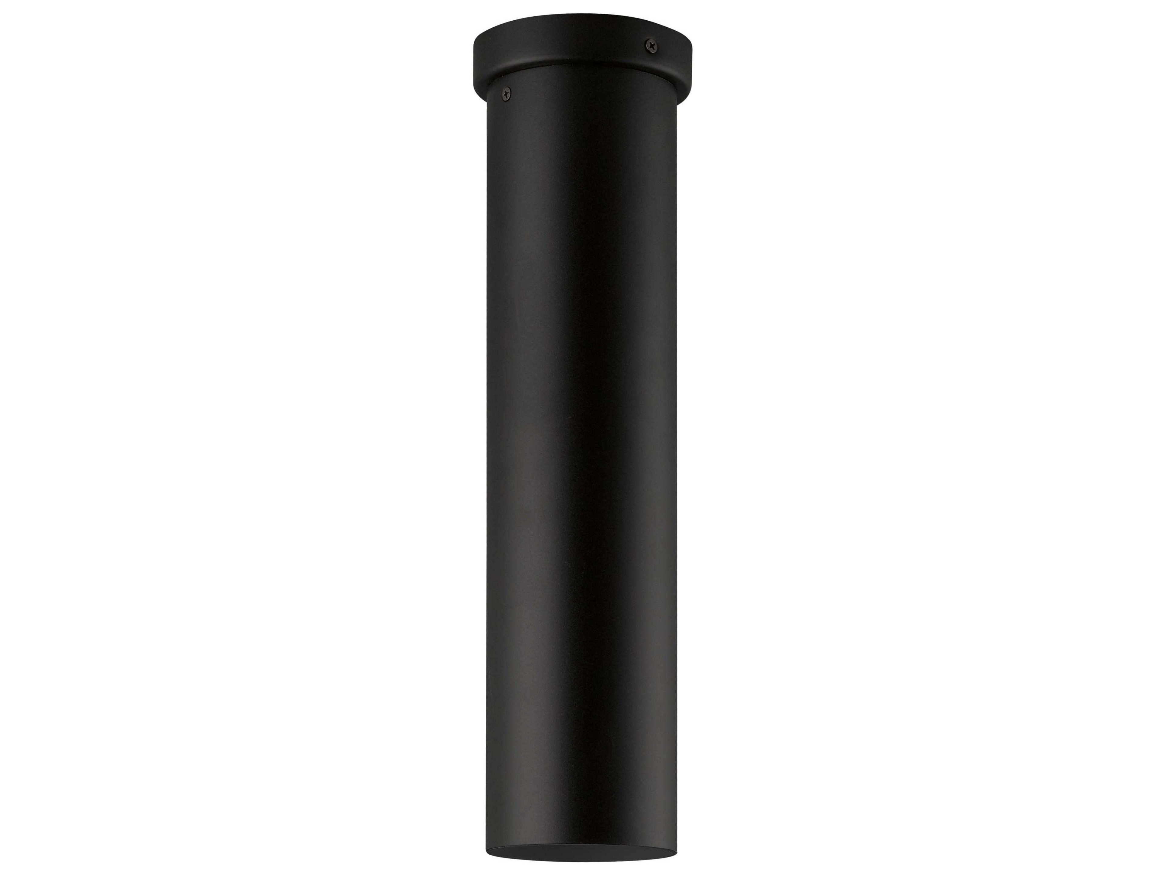 Tortoreto 1-Light Matte Black Cylinder Flush Mount