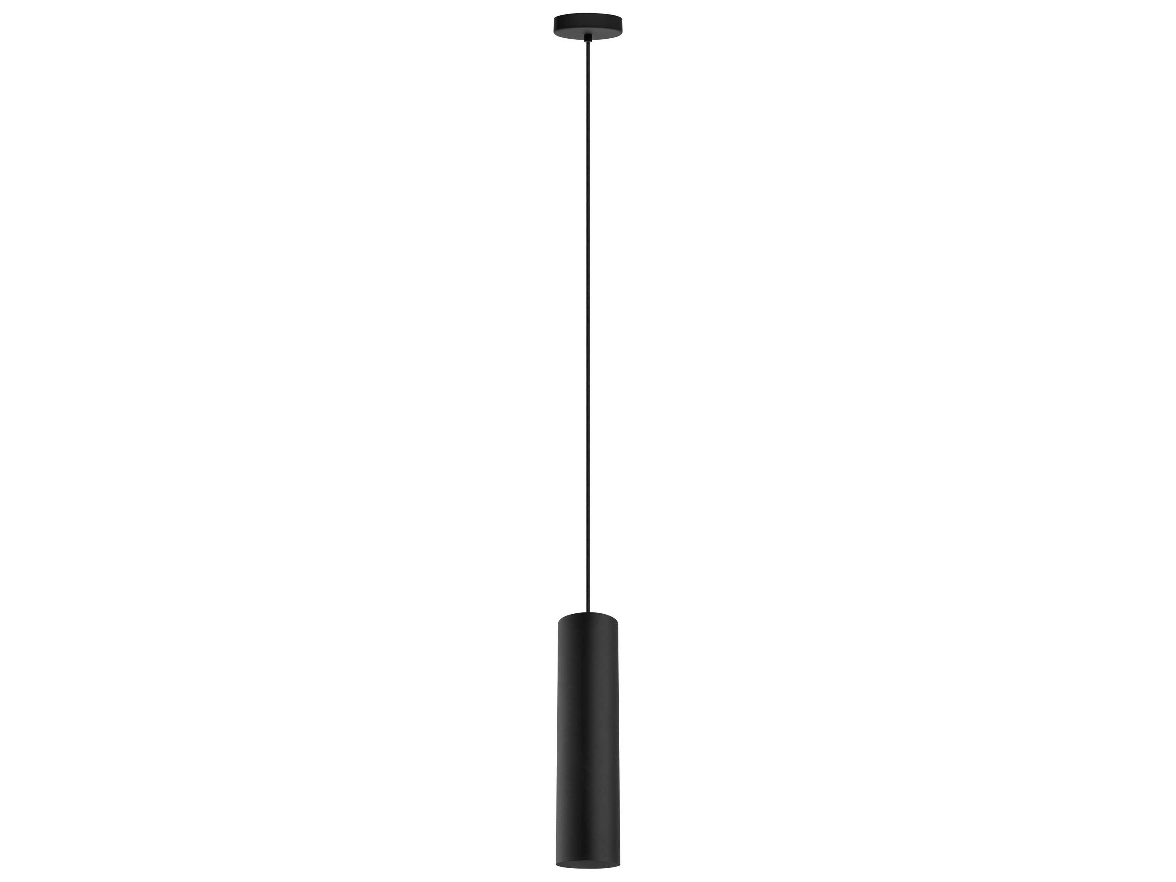 Tortoreto 1-Light Matte Black Cylinder Mini Pendant