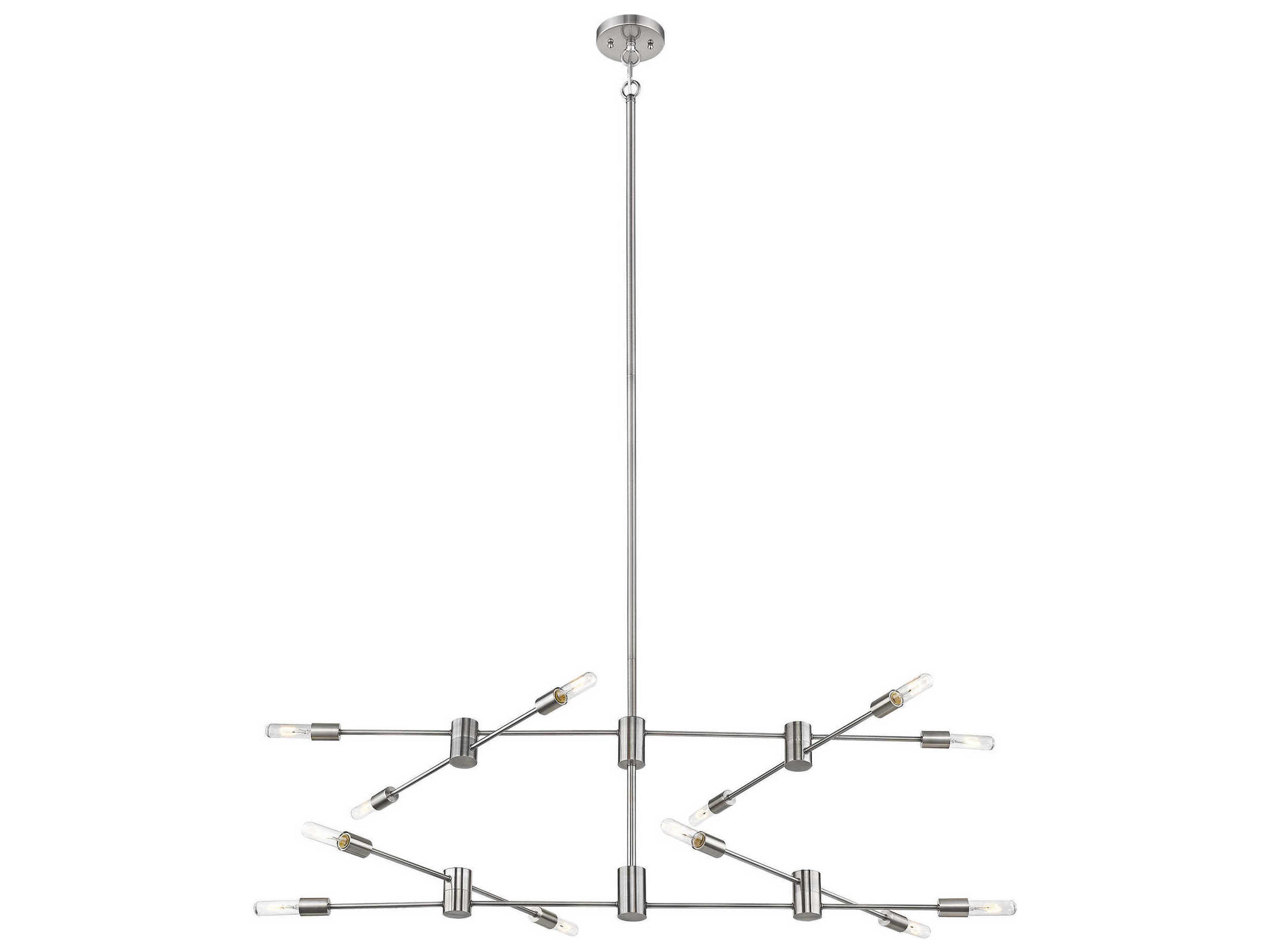 Eglo Willsboro 12-Light Polished Nickel Linear Tiered Island Pendant