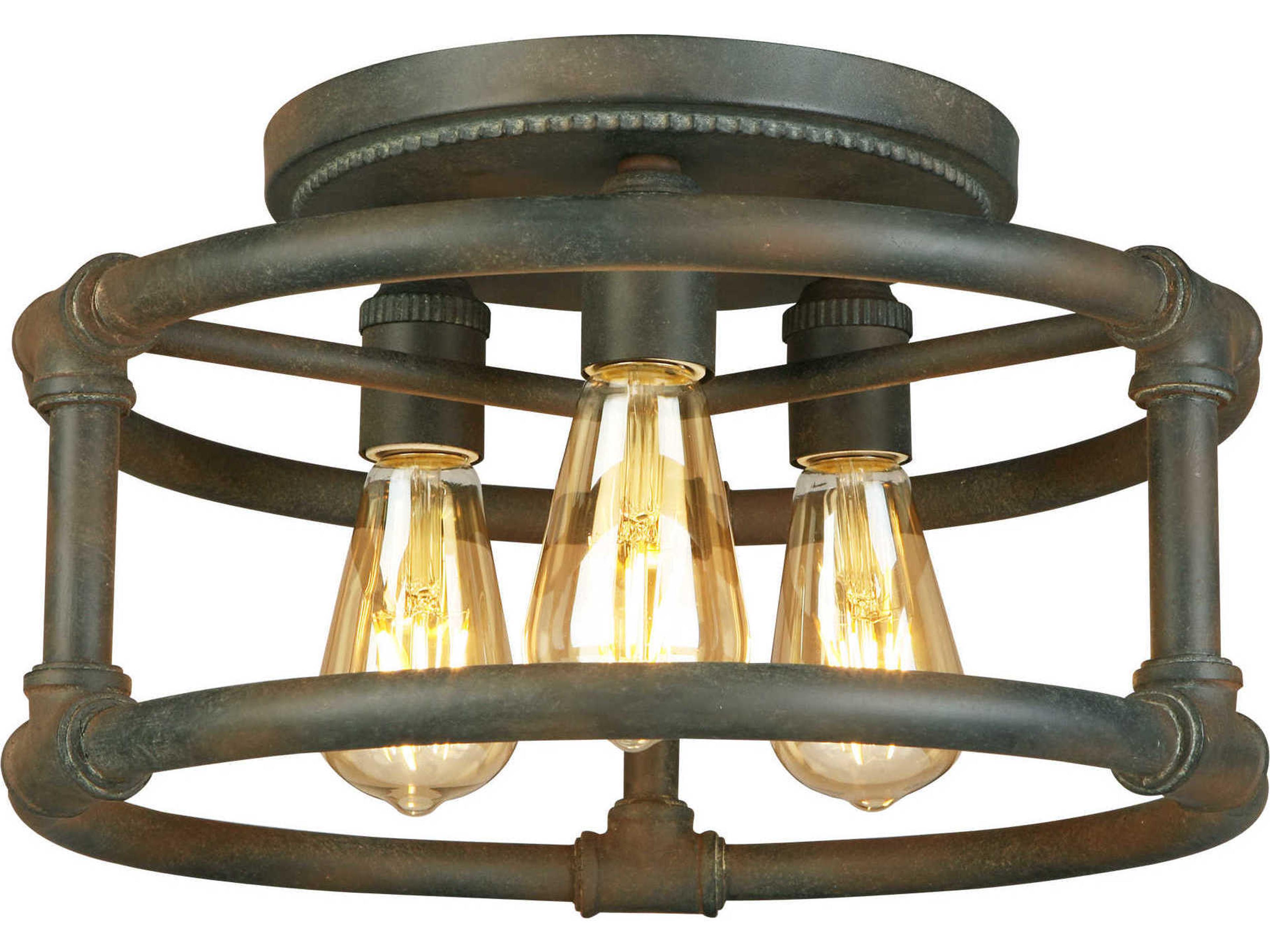 Wymer 3-Light Zinc Gray Semi Flush Mount