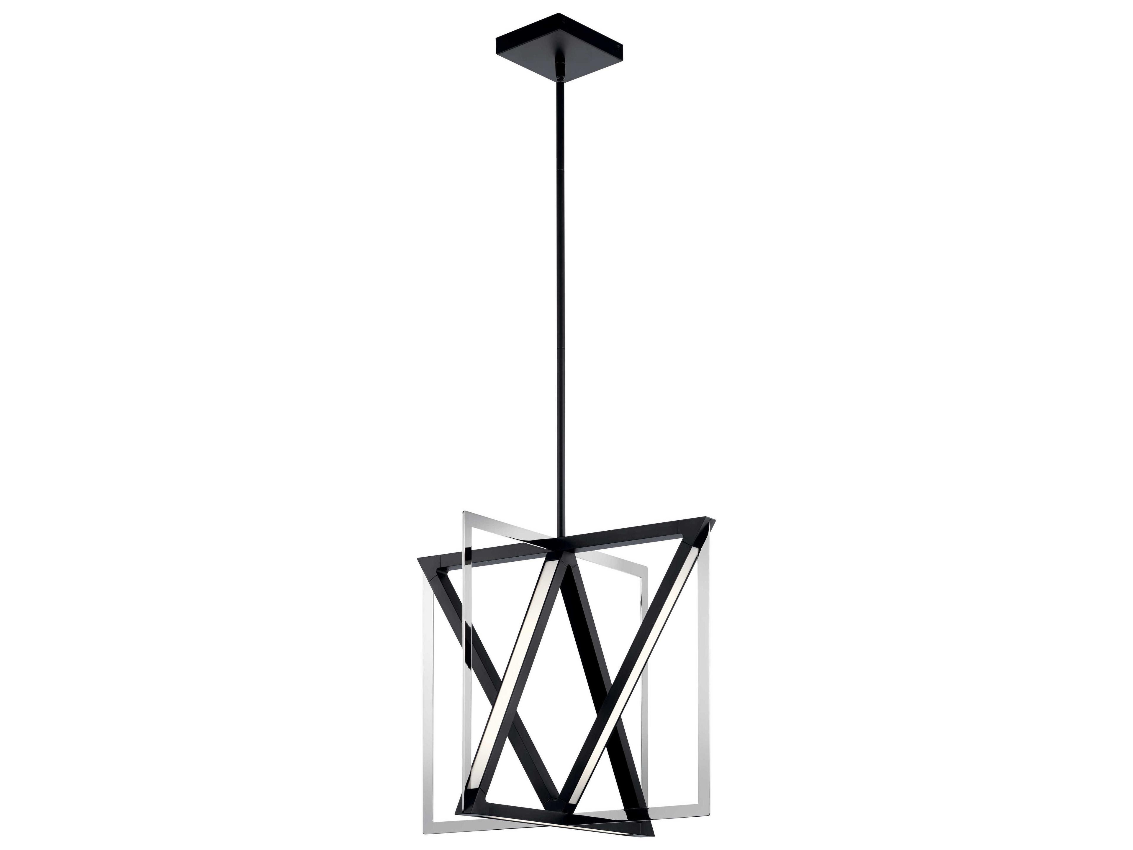 Axis Matte Black Chrome LED Geometric Pendant