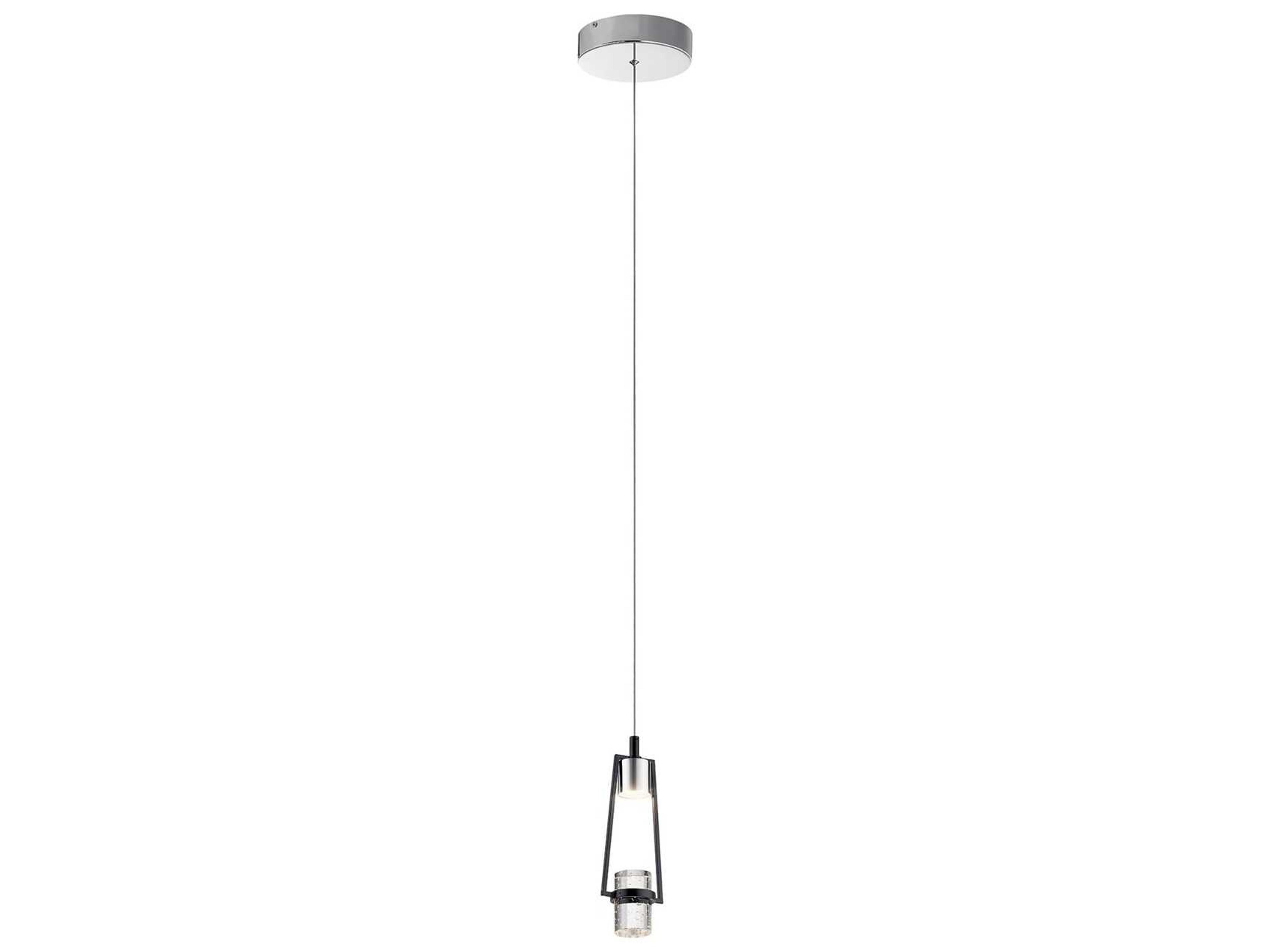 Ayse 1-Light Matte Black Crystal LED Cylinder Mini Pendant
