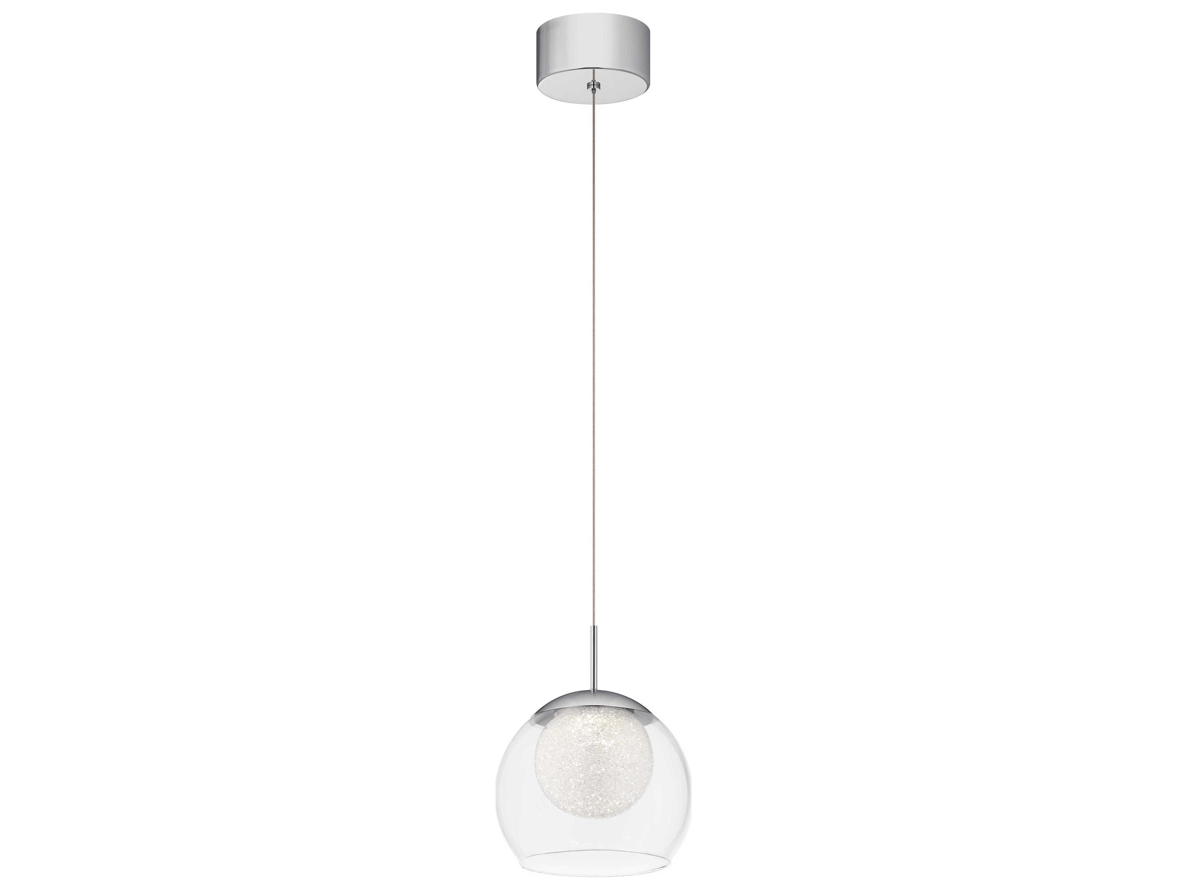Lexi 1-Light Chrome Glass LED Globe Mini Pendant