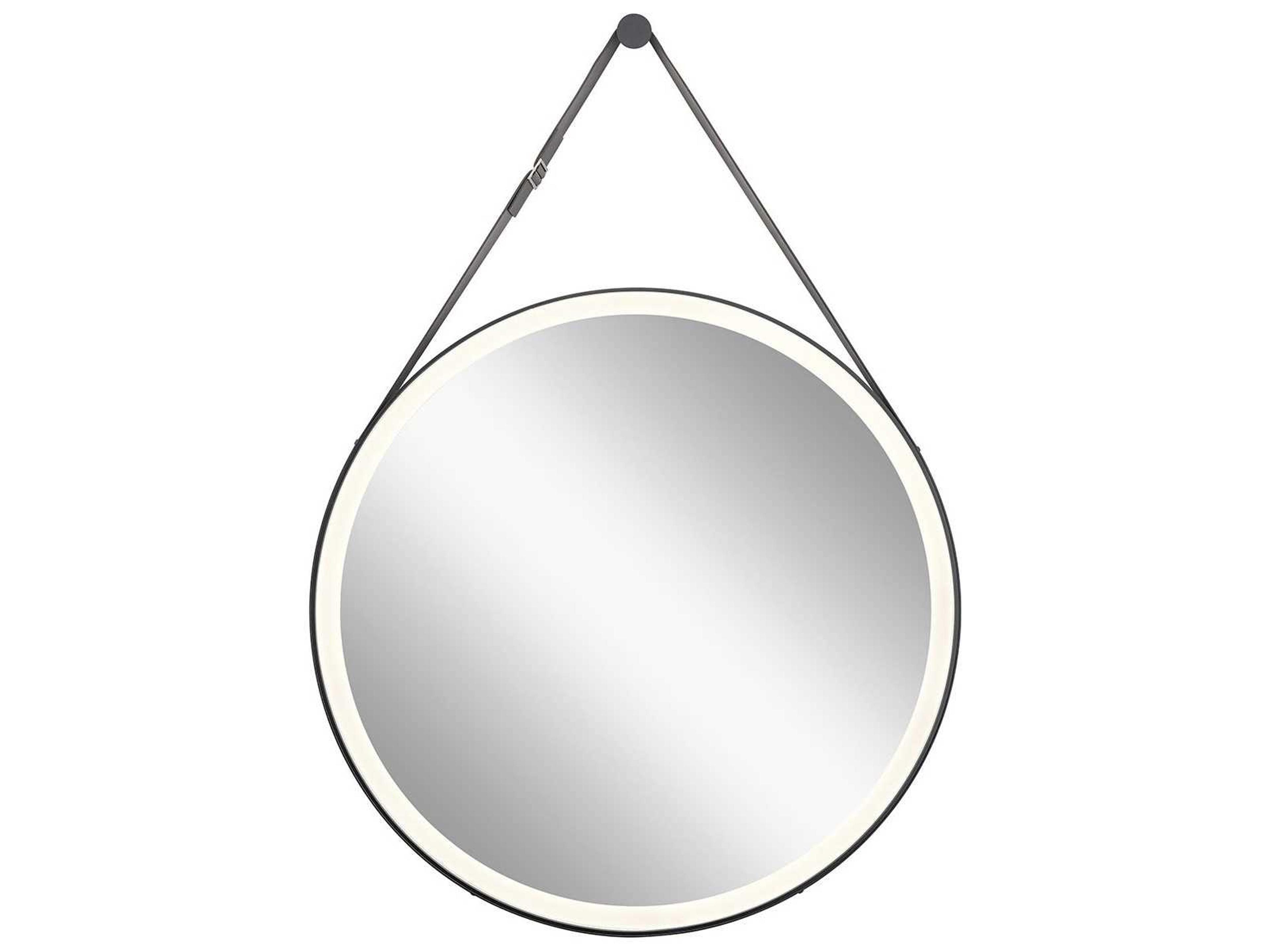 Martell Matte Black Round Wall Mirror