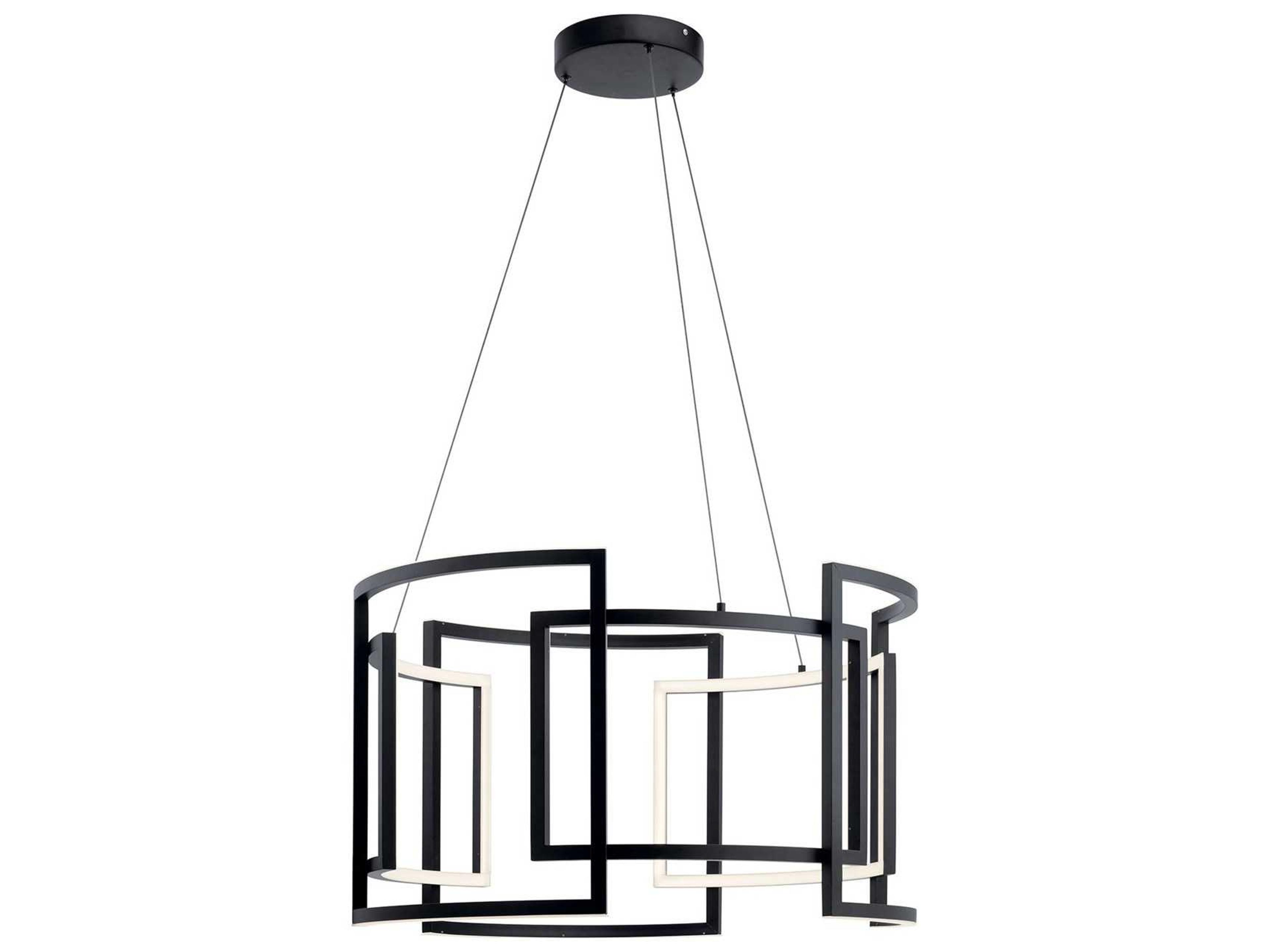 Melko 9-Light Black LED Drum Geometric Pendant
