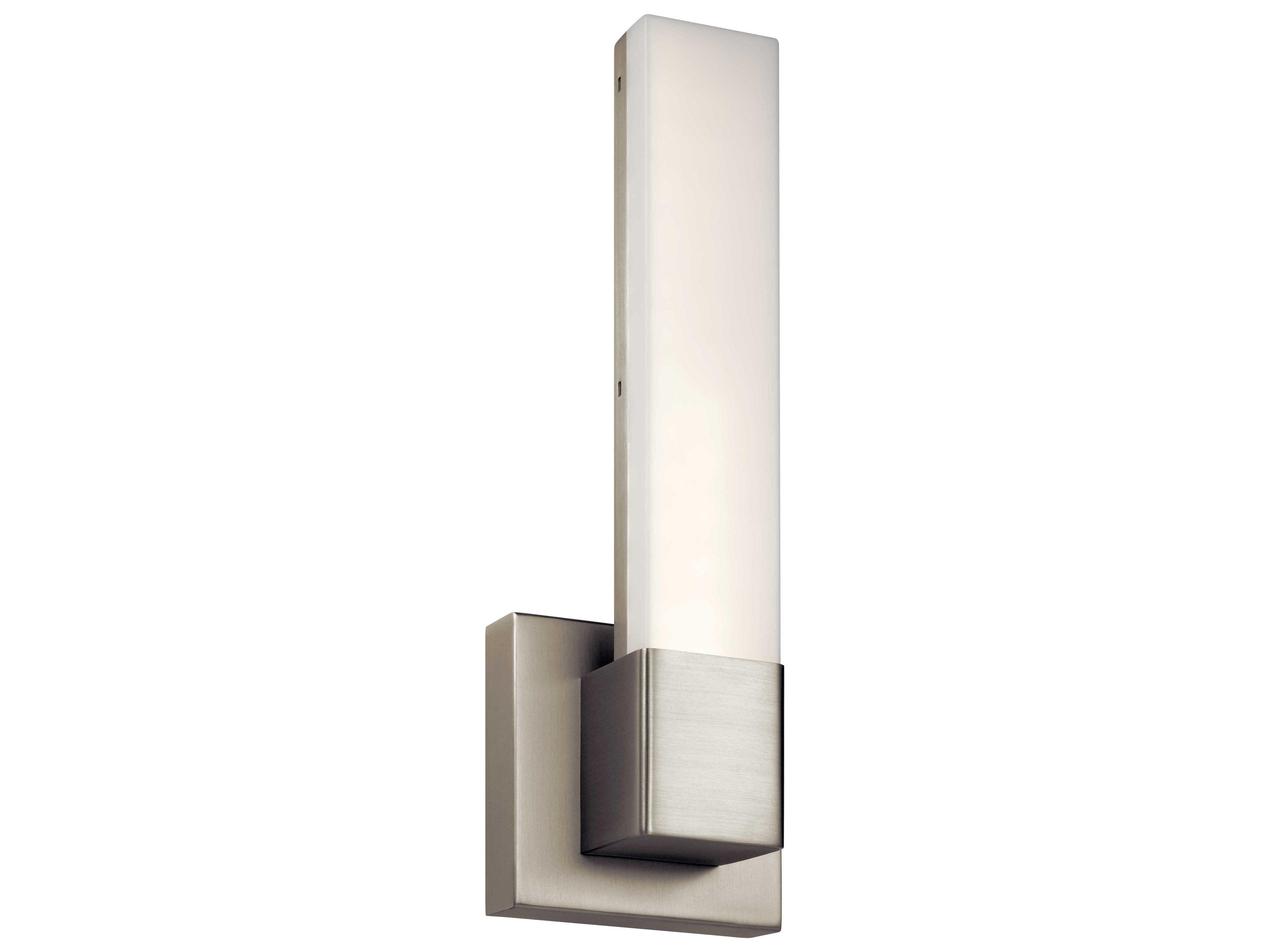 Neltev 2-Light Satin Nickel Glass LED Vanity Light