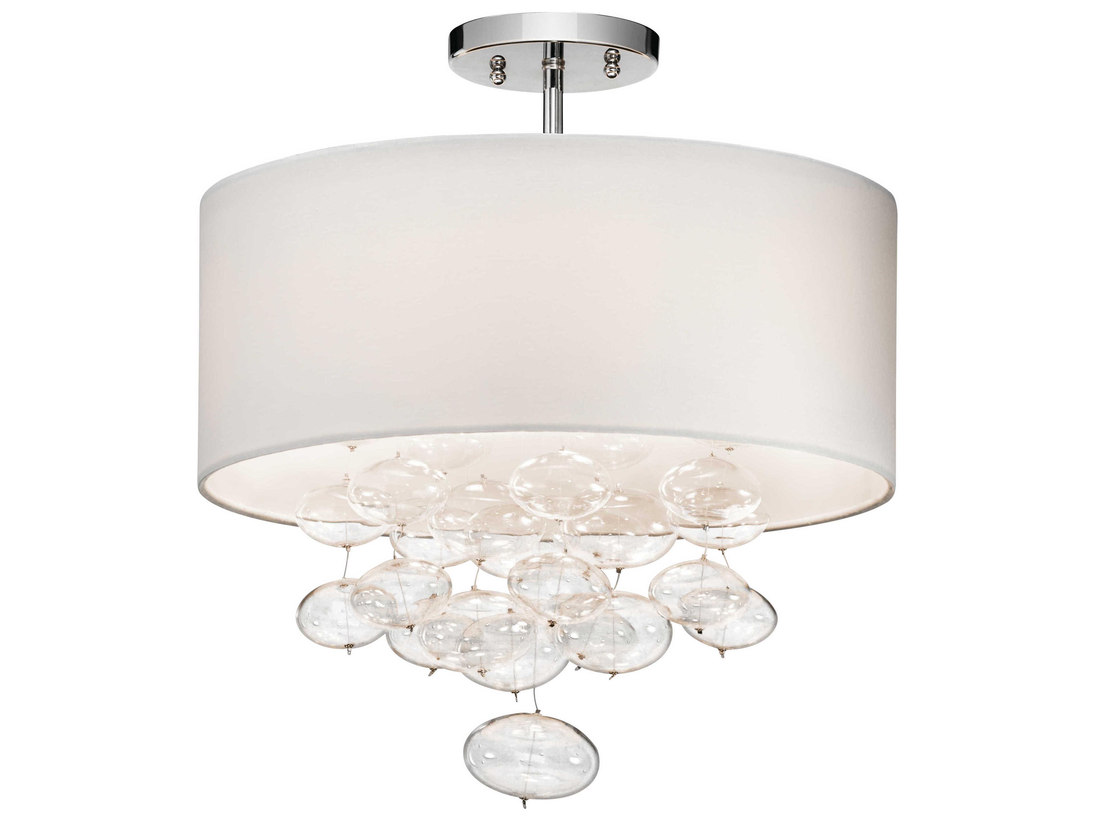 Piatt 3-Light Chrome Glass Globe Semi Flush Mount
