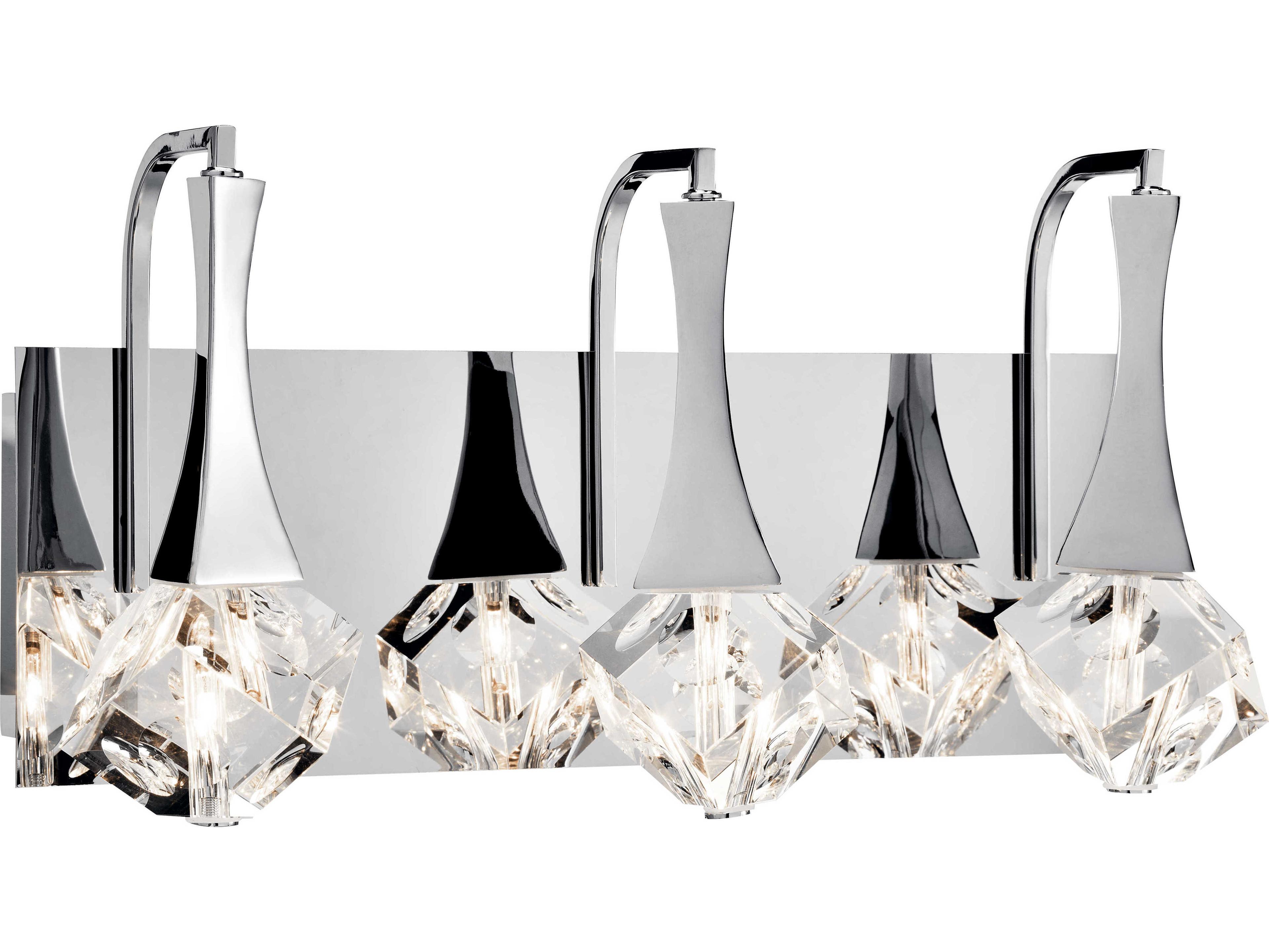 Elan Rockne 3-Light Chrome Crystal Glass Wall Sconce