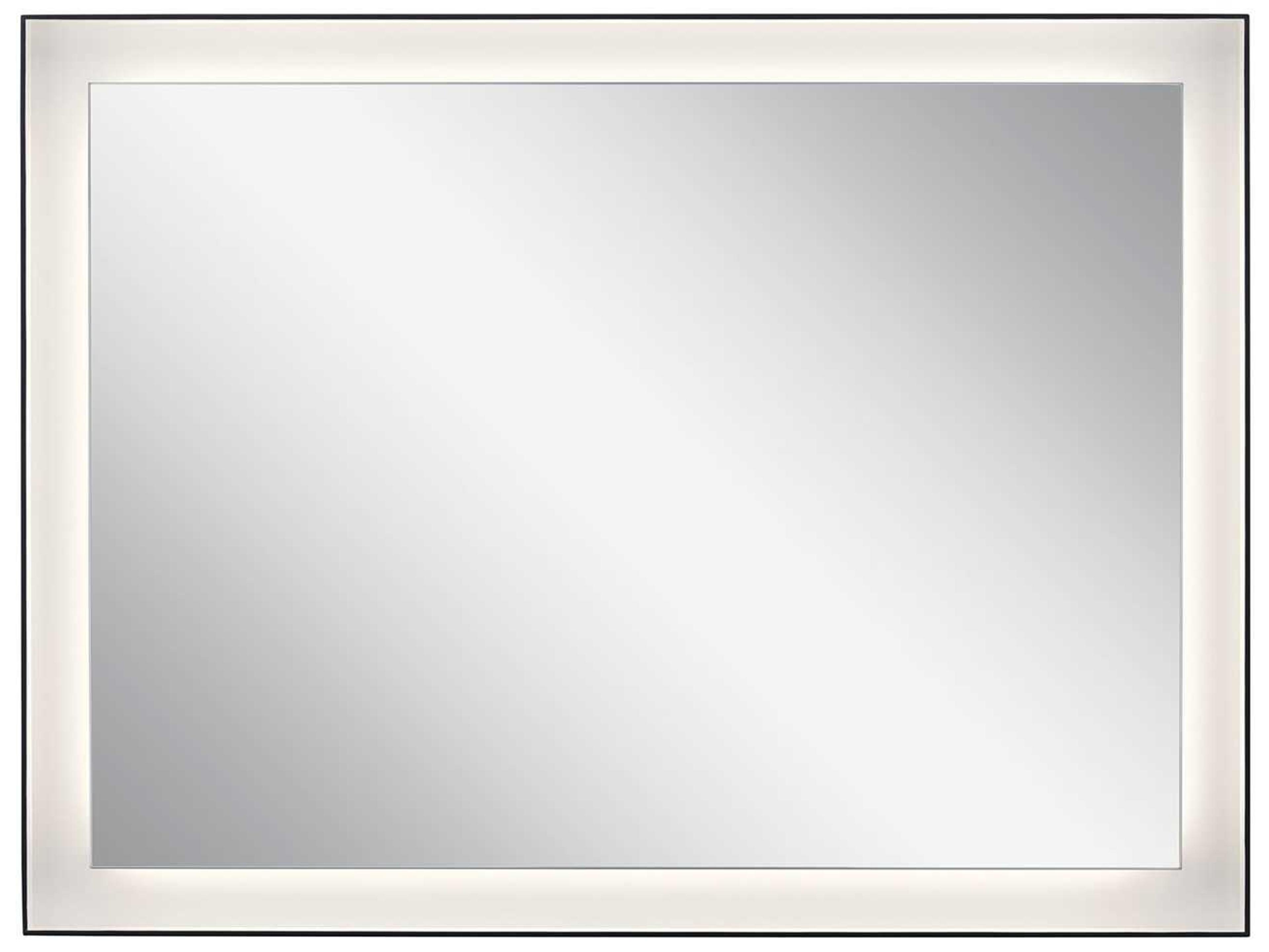 Ryame Matte Black Rectangular LED Wall Mirror