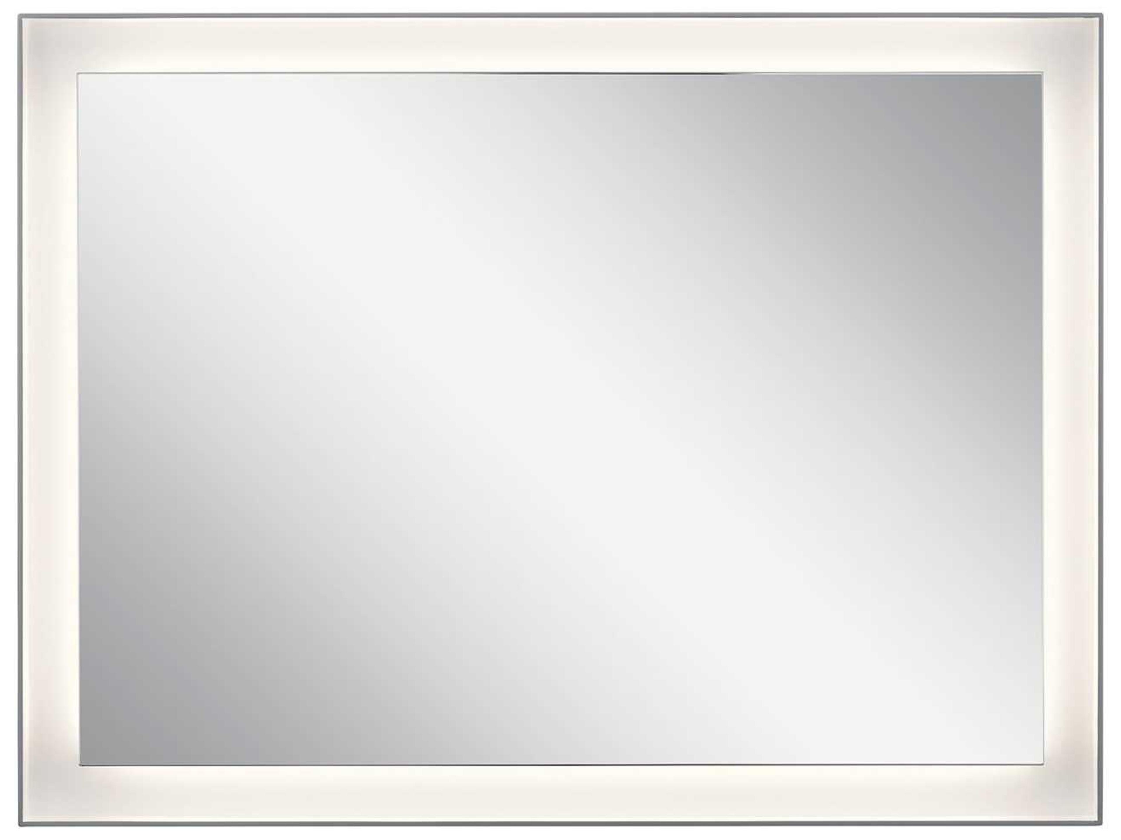 Ryame Matte Silver Rectangular LED Wall Mirror