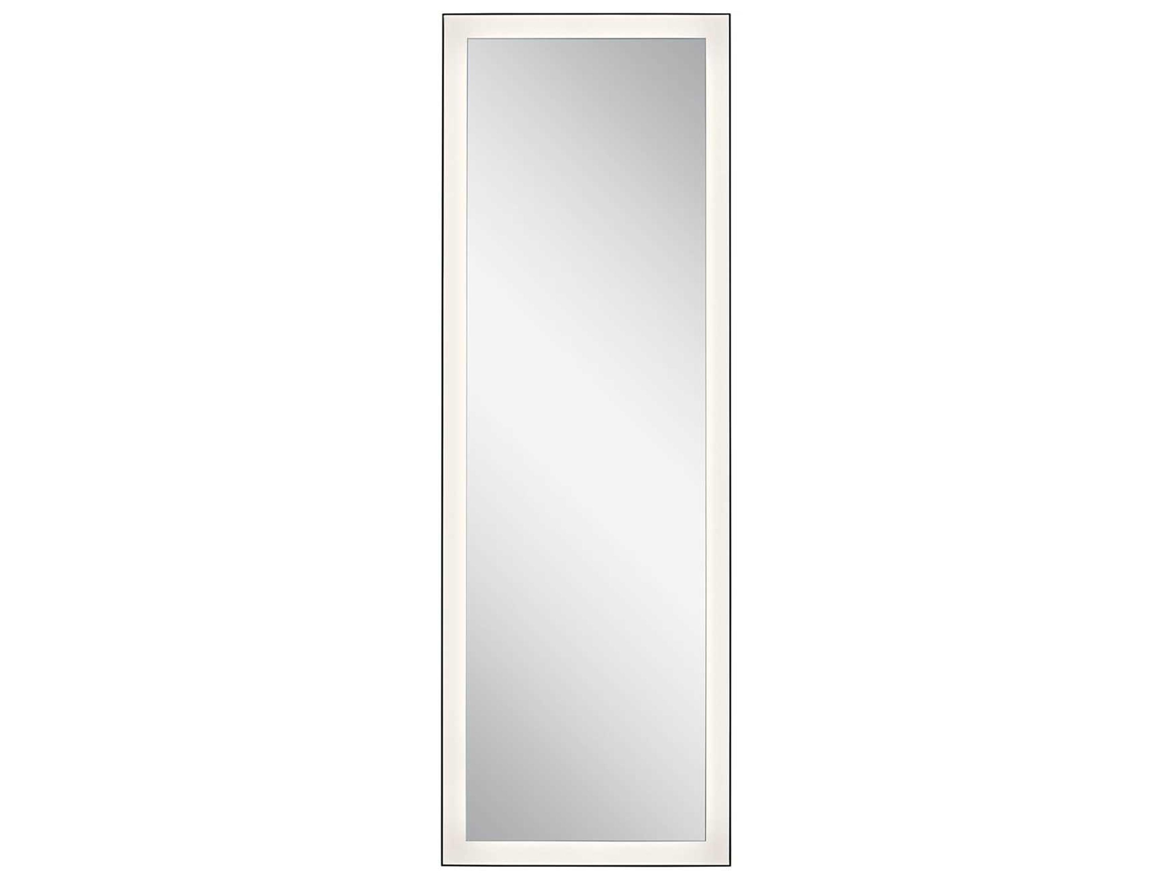 Ryame Matte Black Rectangular LED Wall Mirror