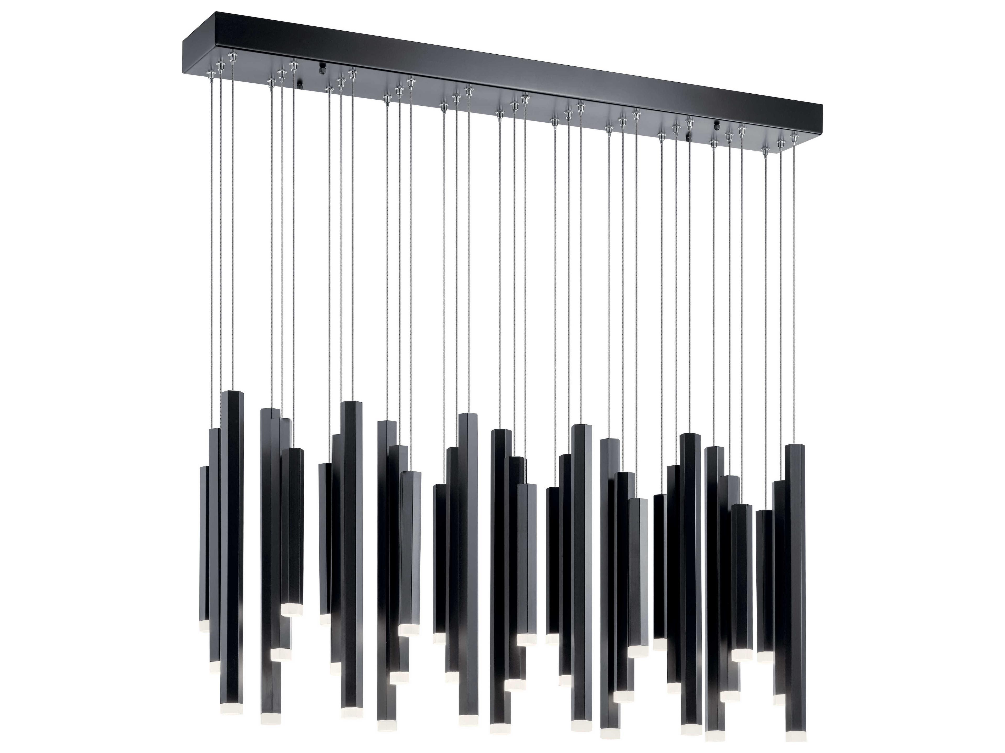 Soho 3-Light Black LED Cylinder Linear Island Pendant