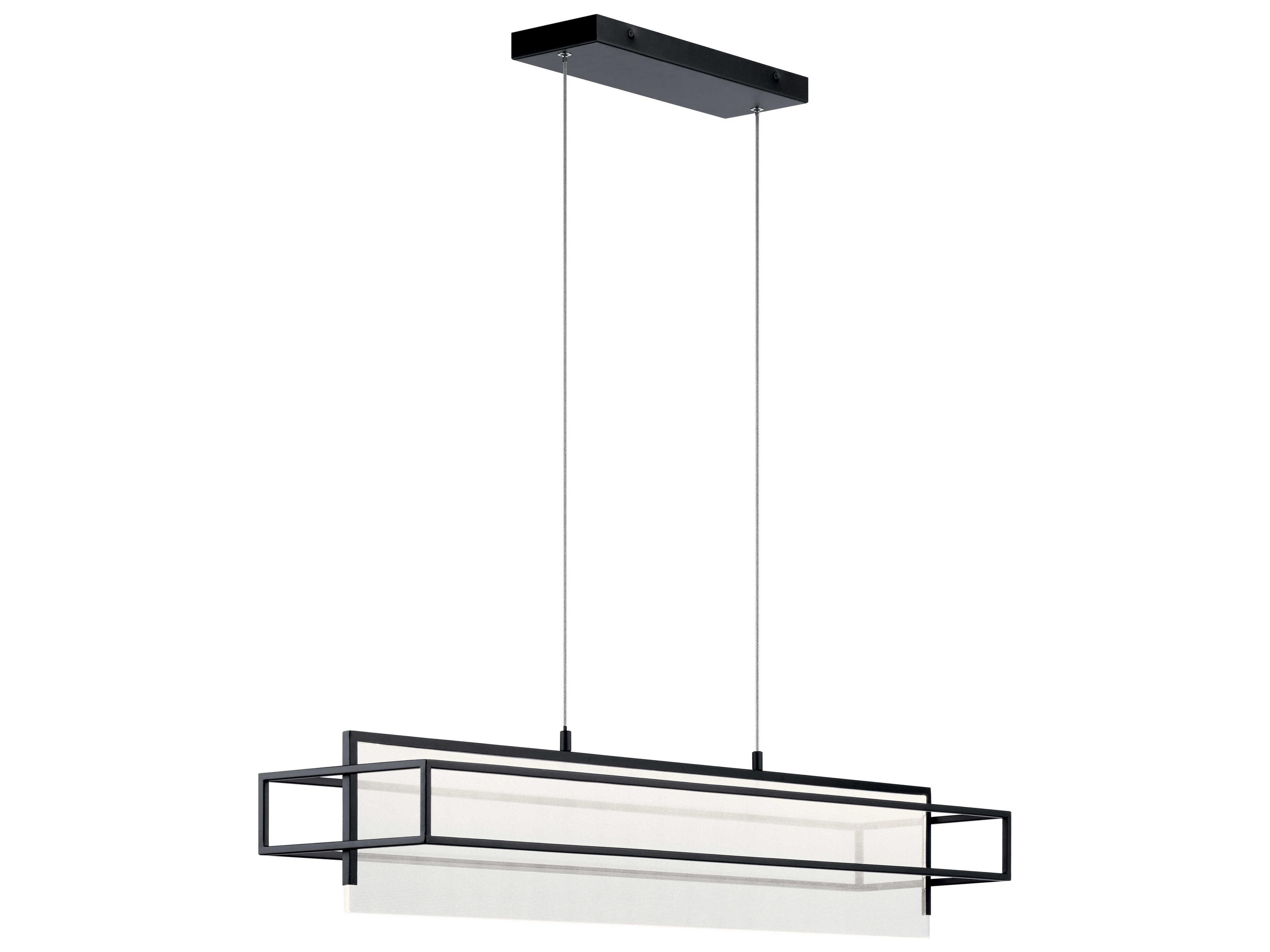 Vega 1-Light Matte Black LED Linear Island Pendant