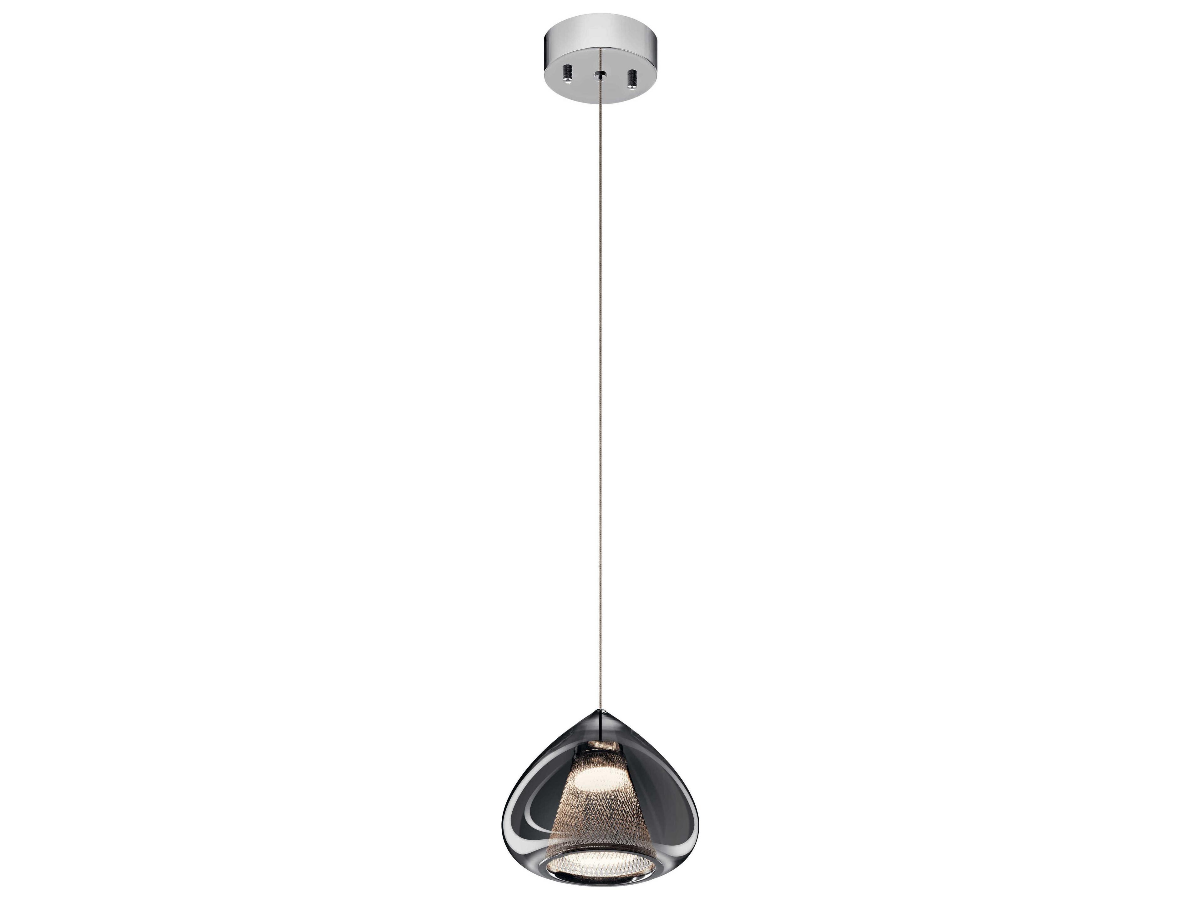 Zin 1-Light Chrome Glass LED Bell Mini Pendant