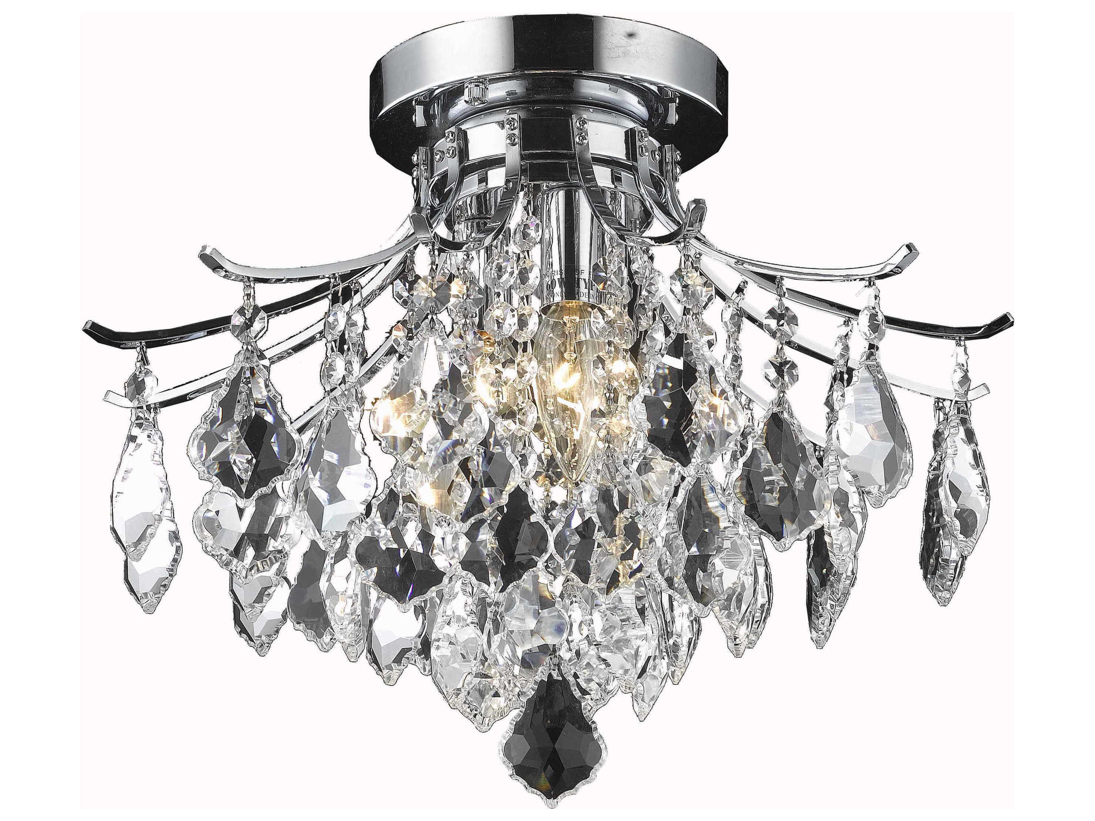 Amelia 3-Light Chrome Crystal Flush Mount