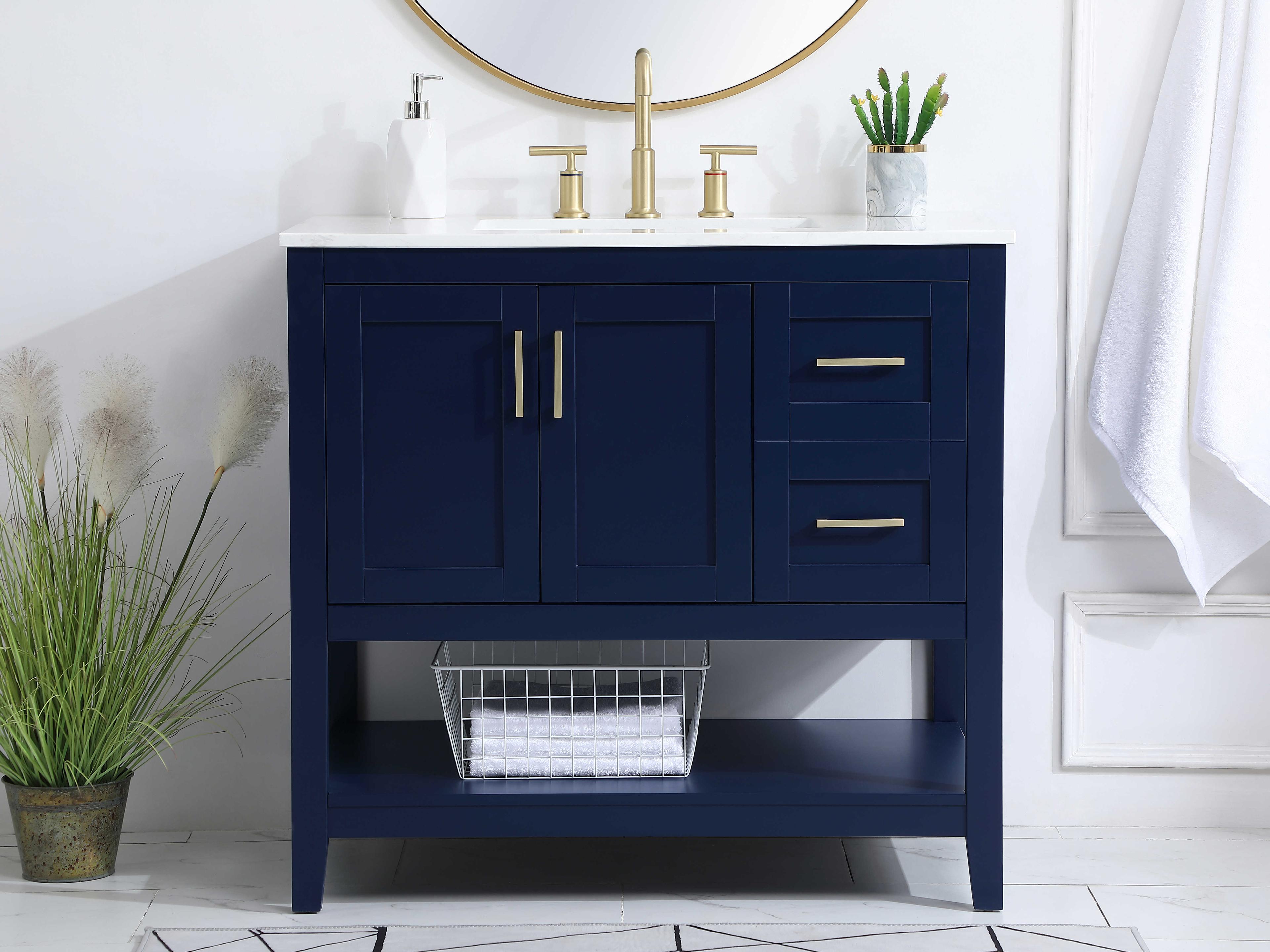 Elegant Lighting Aubrey 36" Blue Vanity