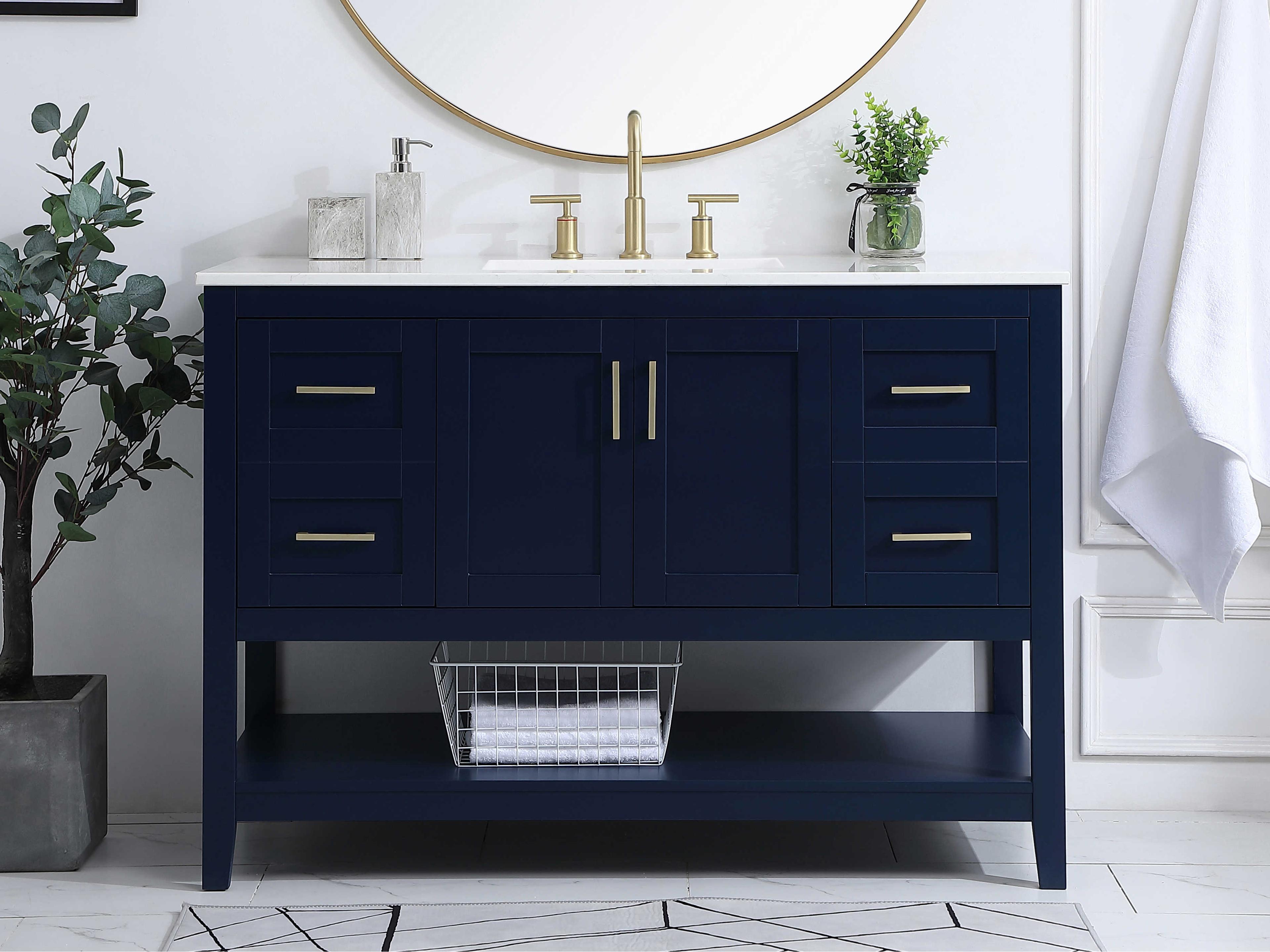 Elegant Lighting Aubrey Blue 48" Vanity