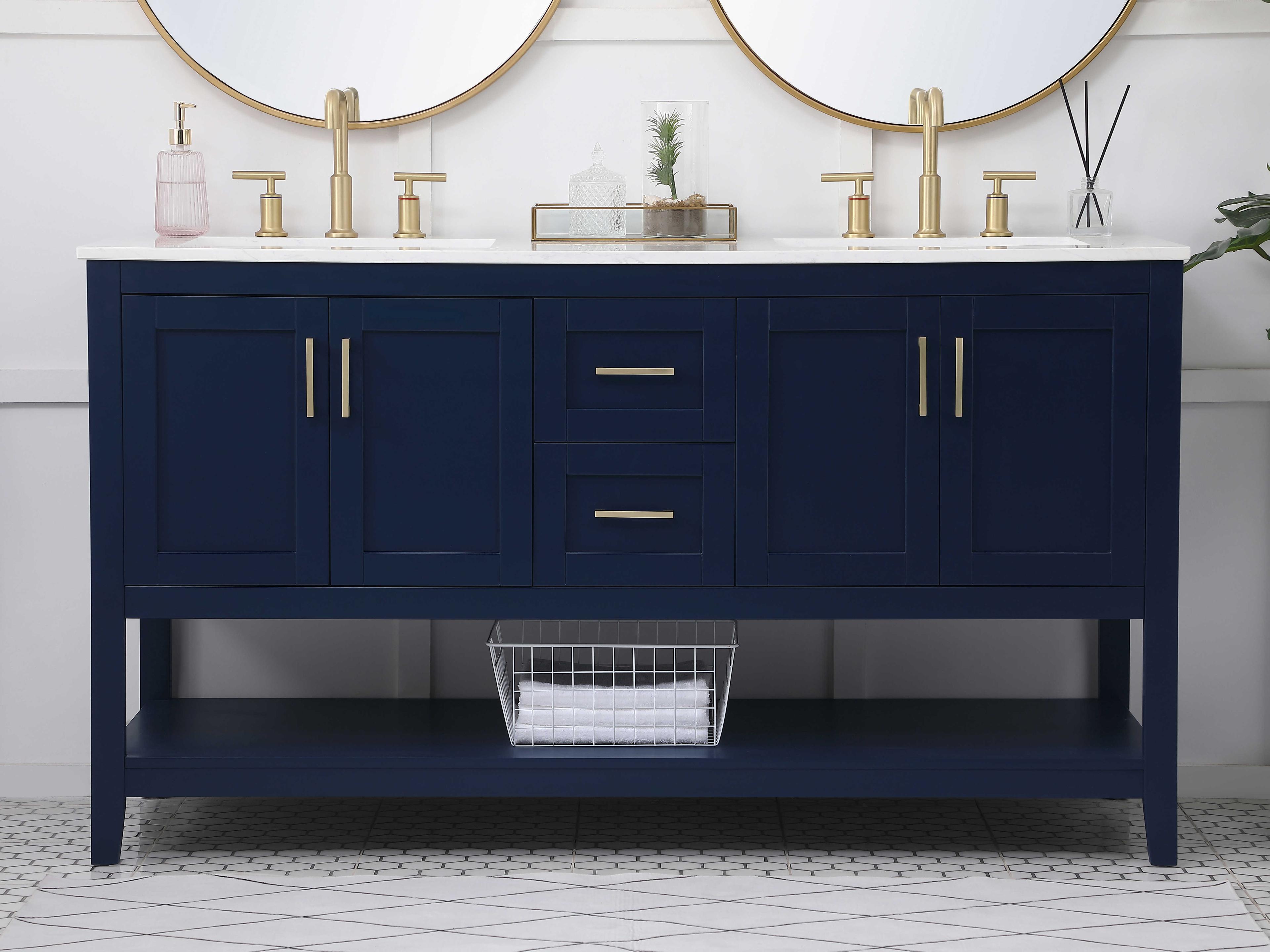 Elegant Lighting Aubrey Blue 60" Vanity