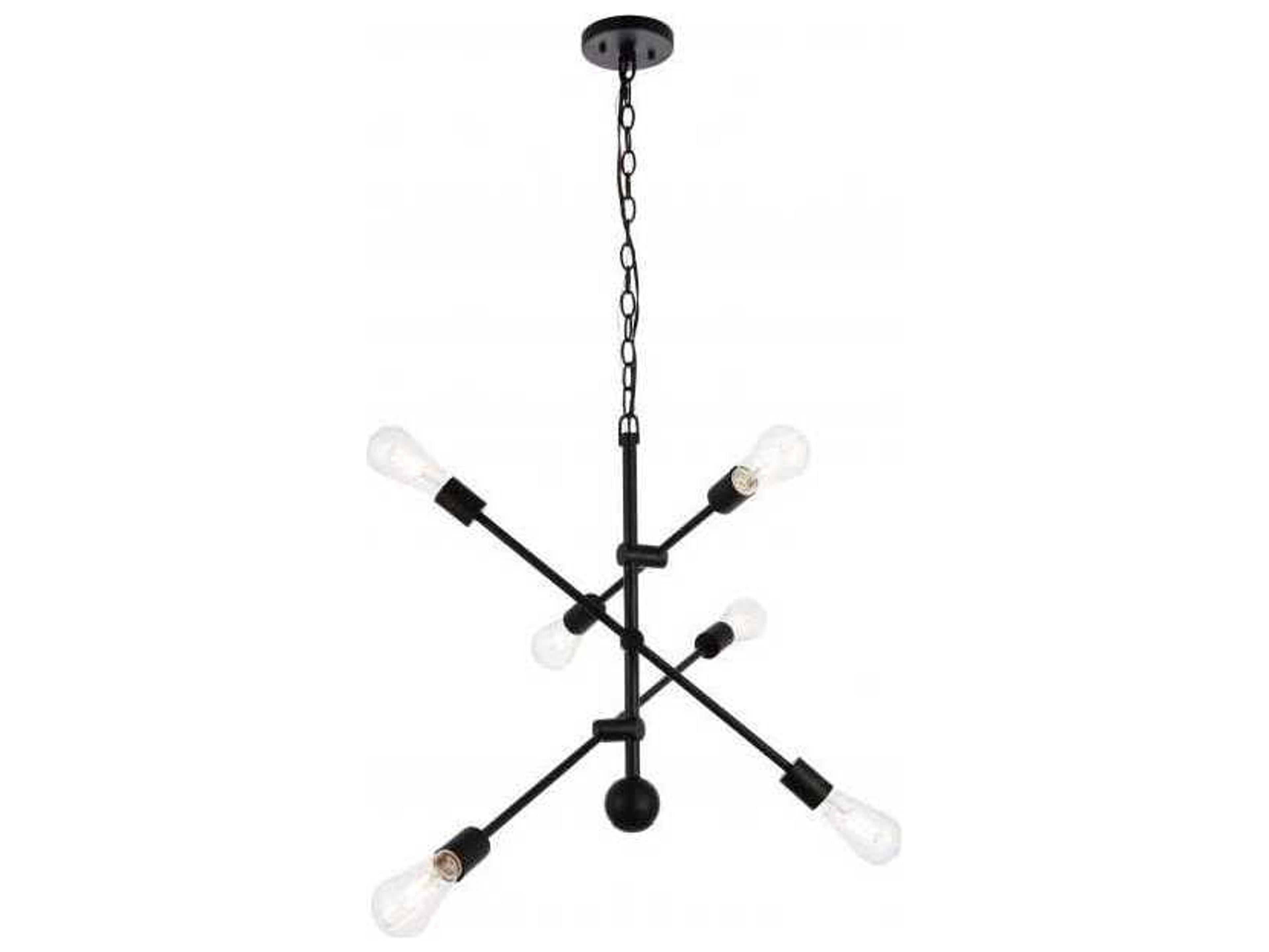 Axel 6-Light Black Sputnik Pendant