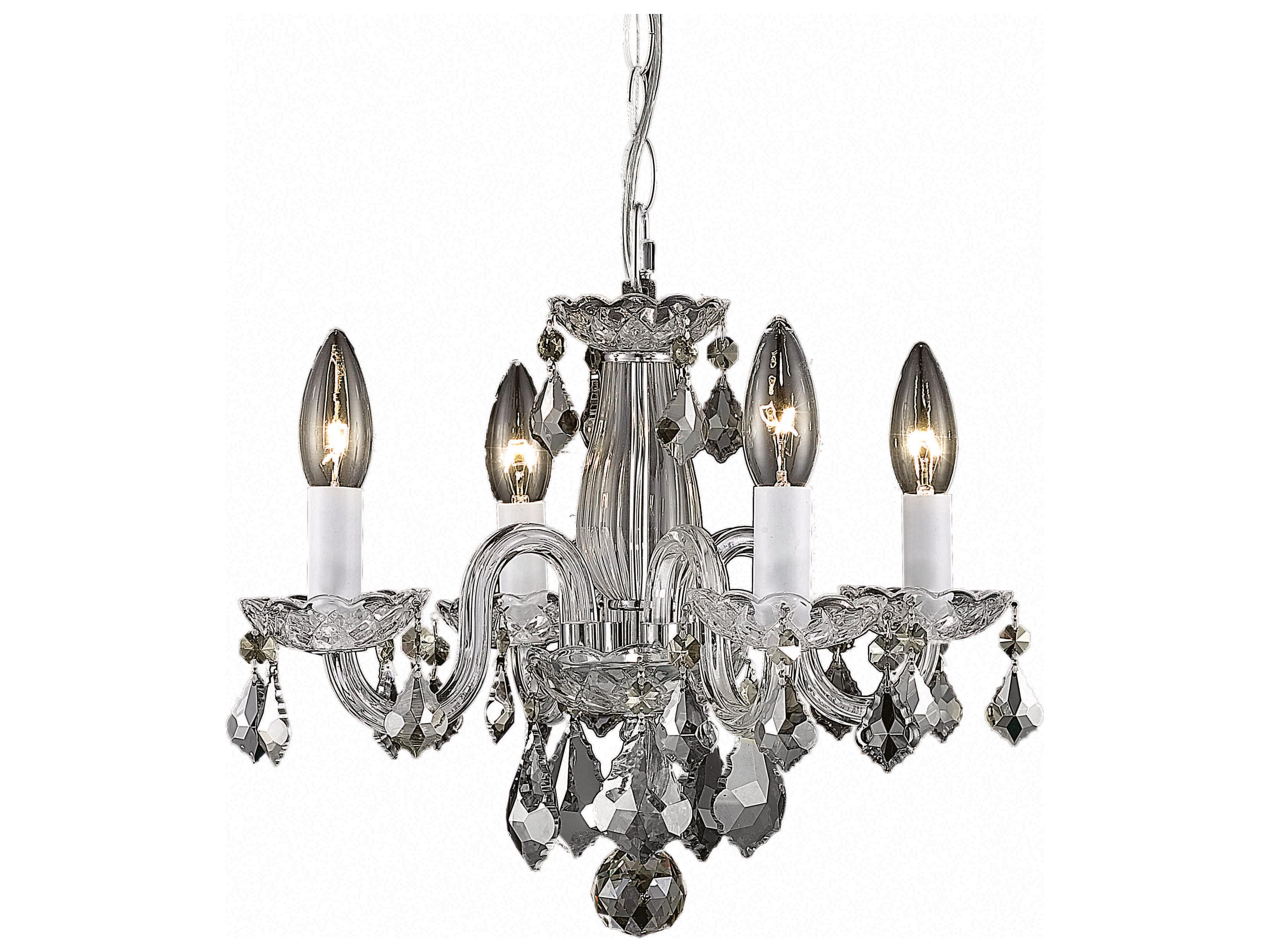 Elegant Lighting Azalea 4-Light Chrome Crystal Glass Chandelier