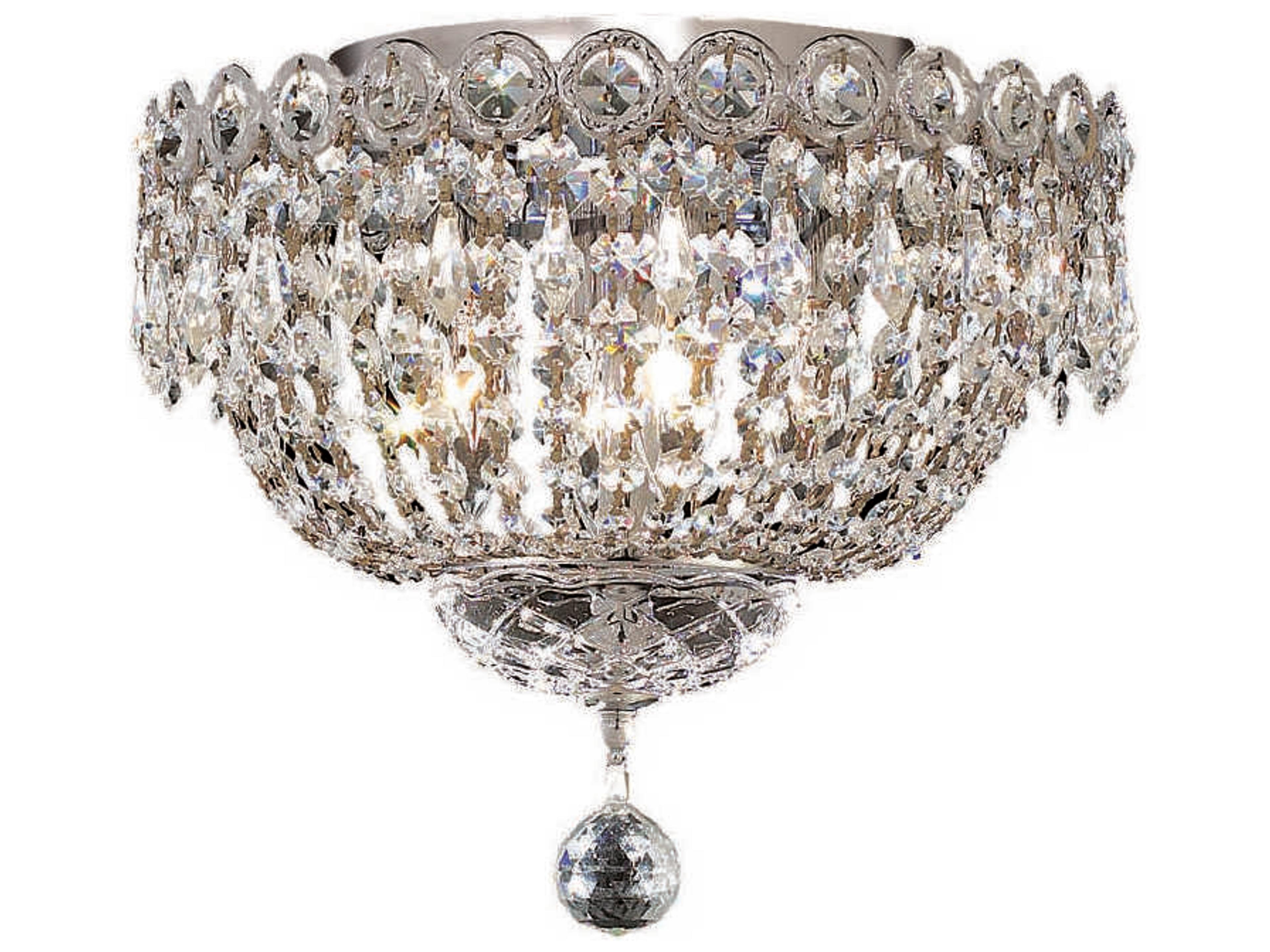 Century Chrome Clear Crystal Bowl Flush Mount