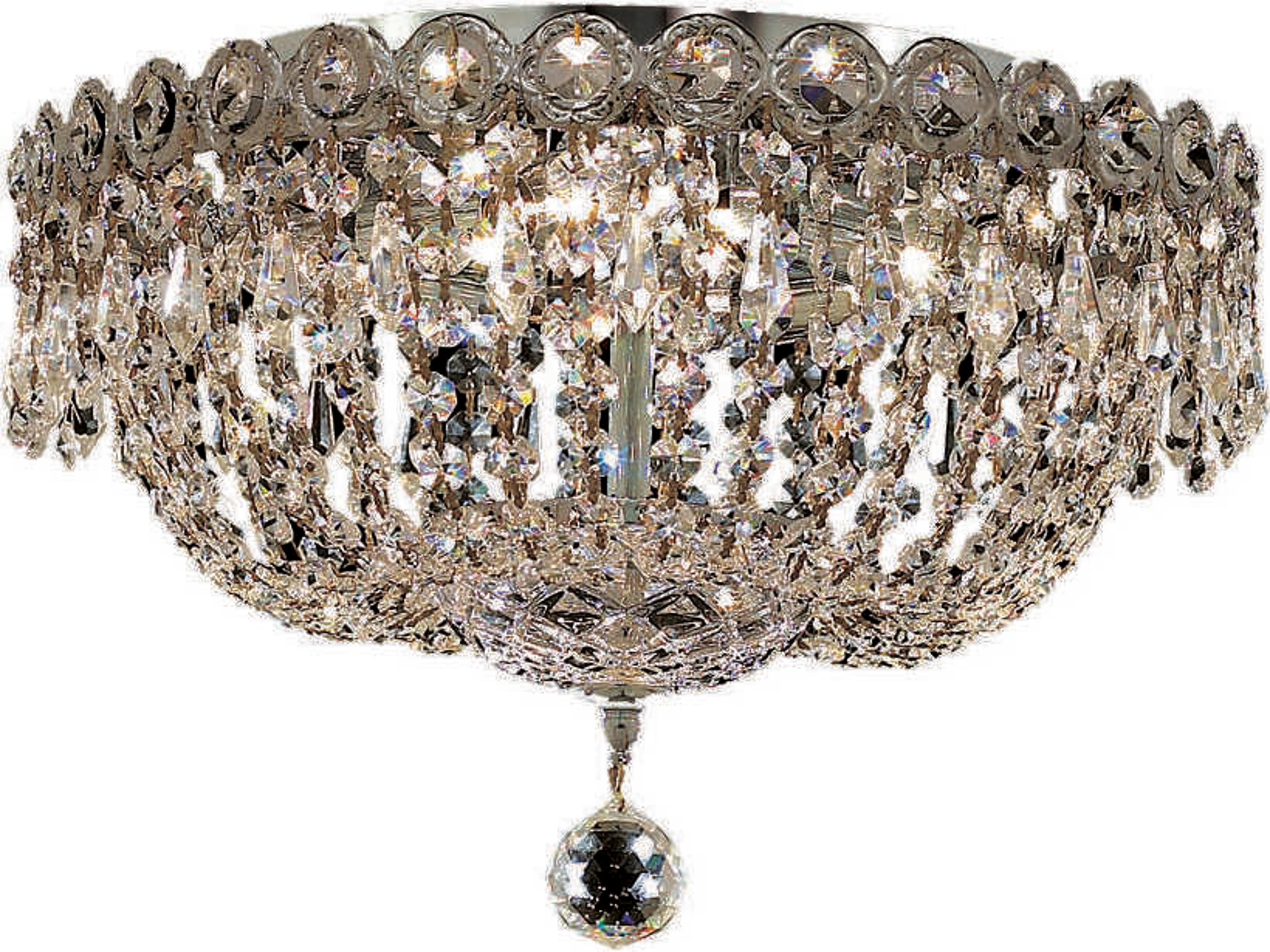 Century Chrome Clear Crystal Bowl Flush Mount