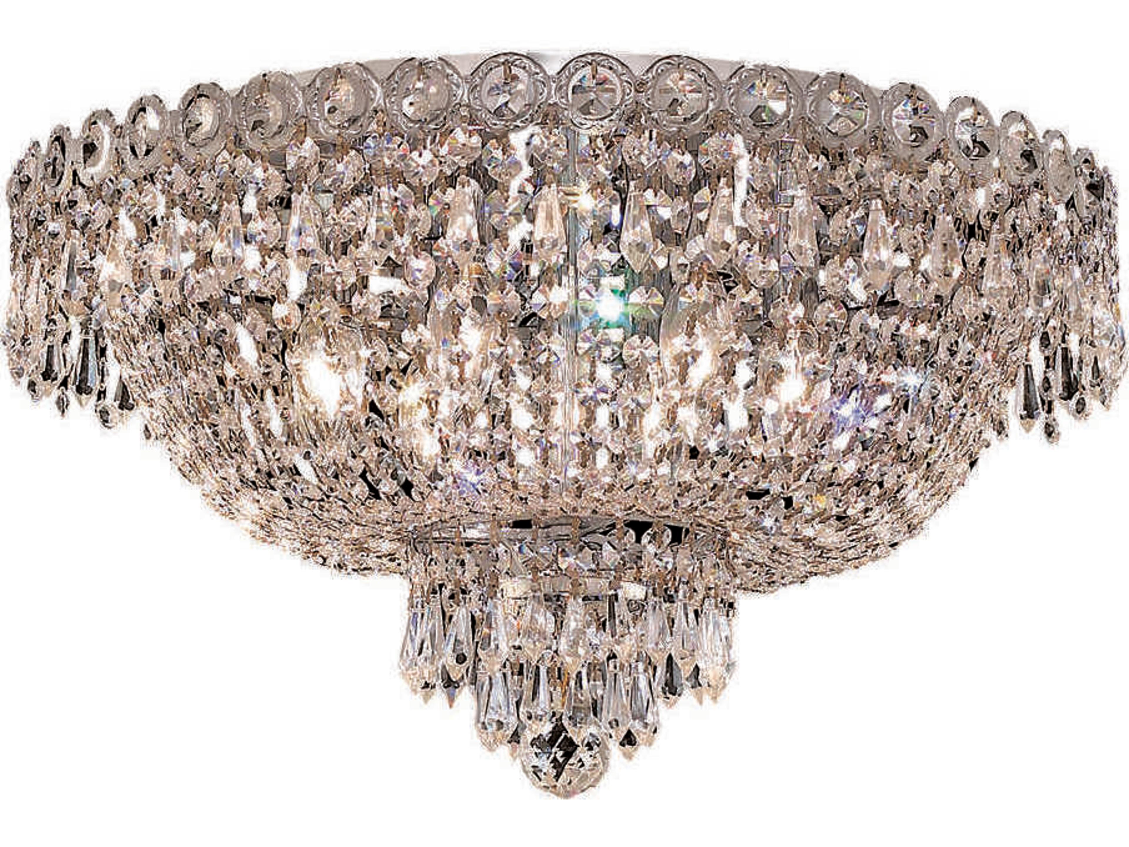 Century Chrome Clear Crystal Bowl Flush Mount