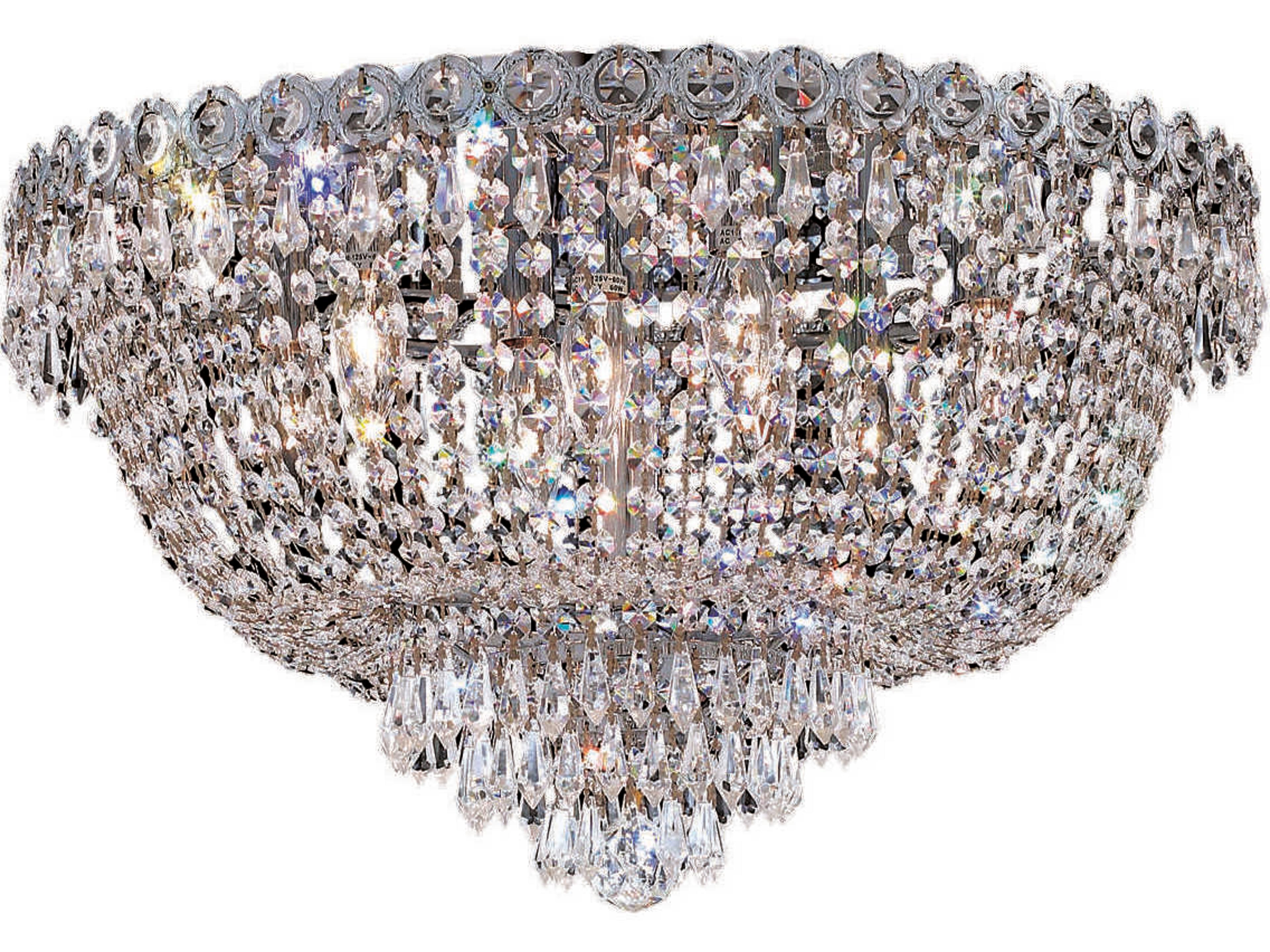 Century Chrome Clear Crystal Bowl Flush Mount