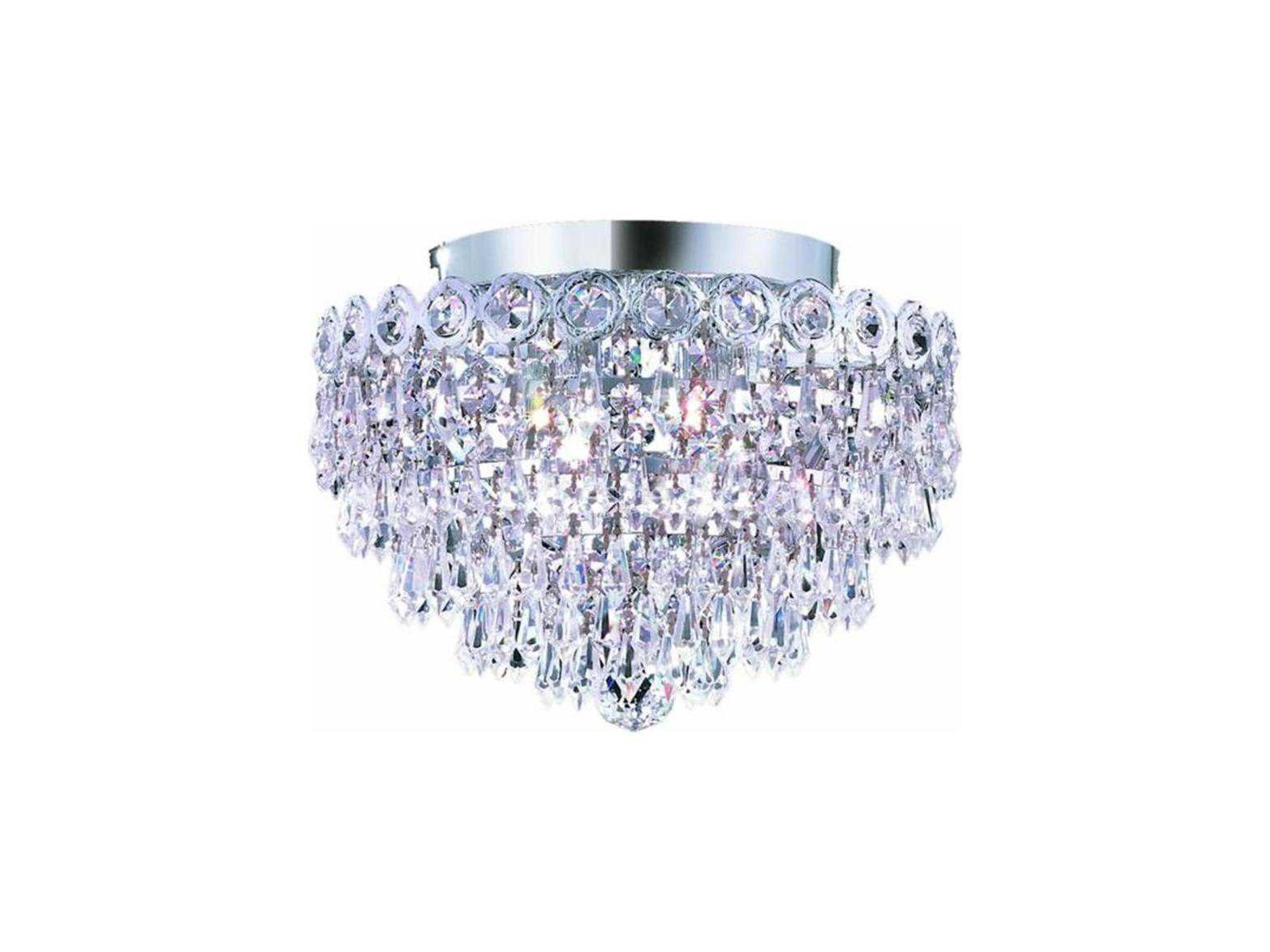 Century Chrome Clear Crystal Bowl Flush Mount