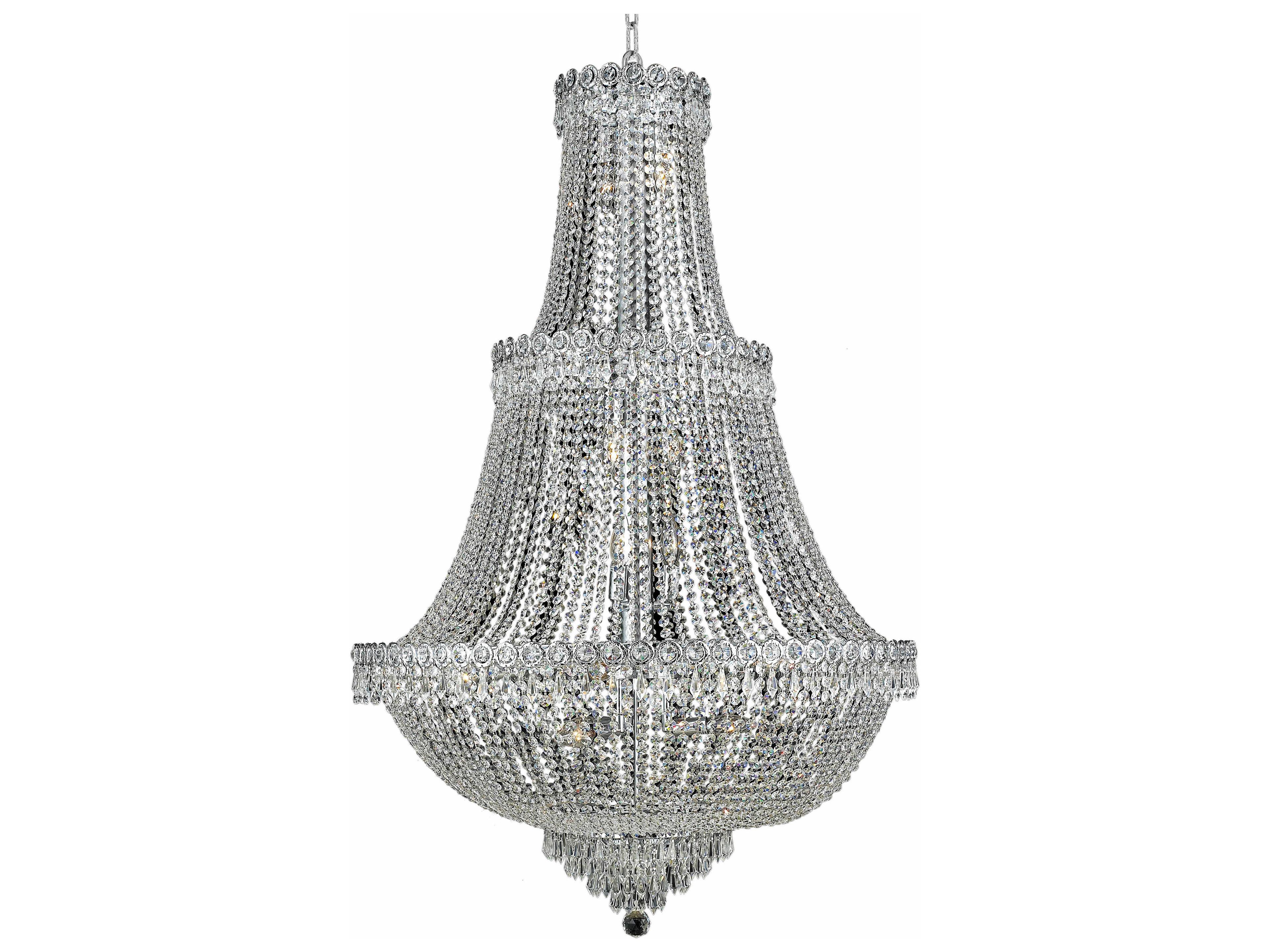 Century 17-Light Chrome Clear Crystal Empire Chandelier