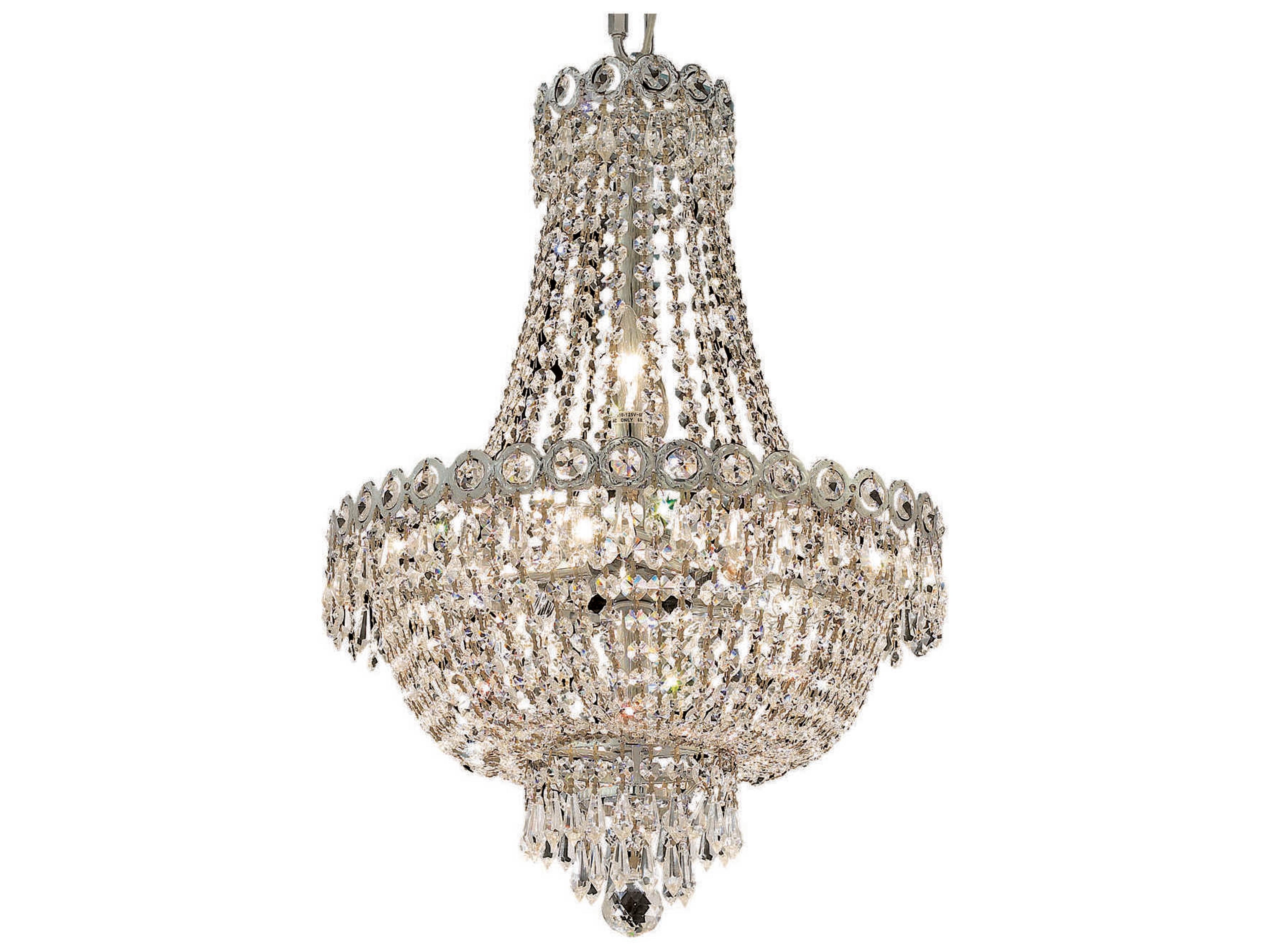 Century 8-Light Chrome Crystal Candelabra Empire Chandelier