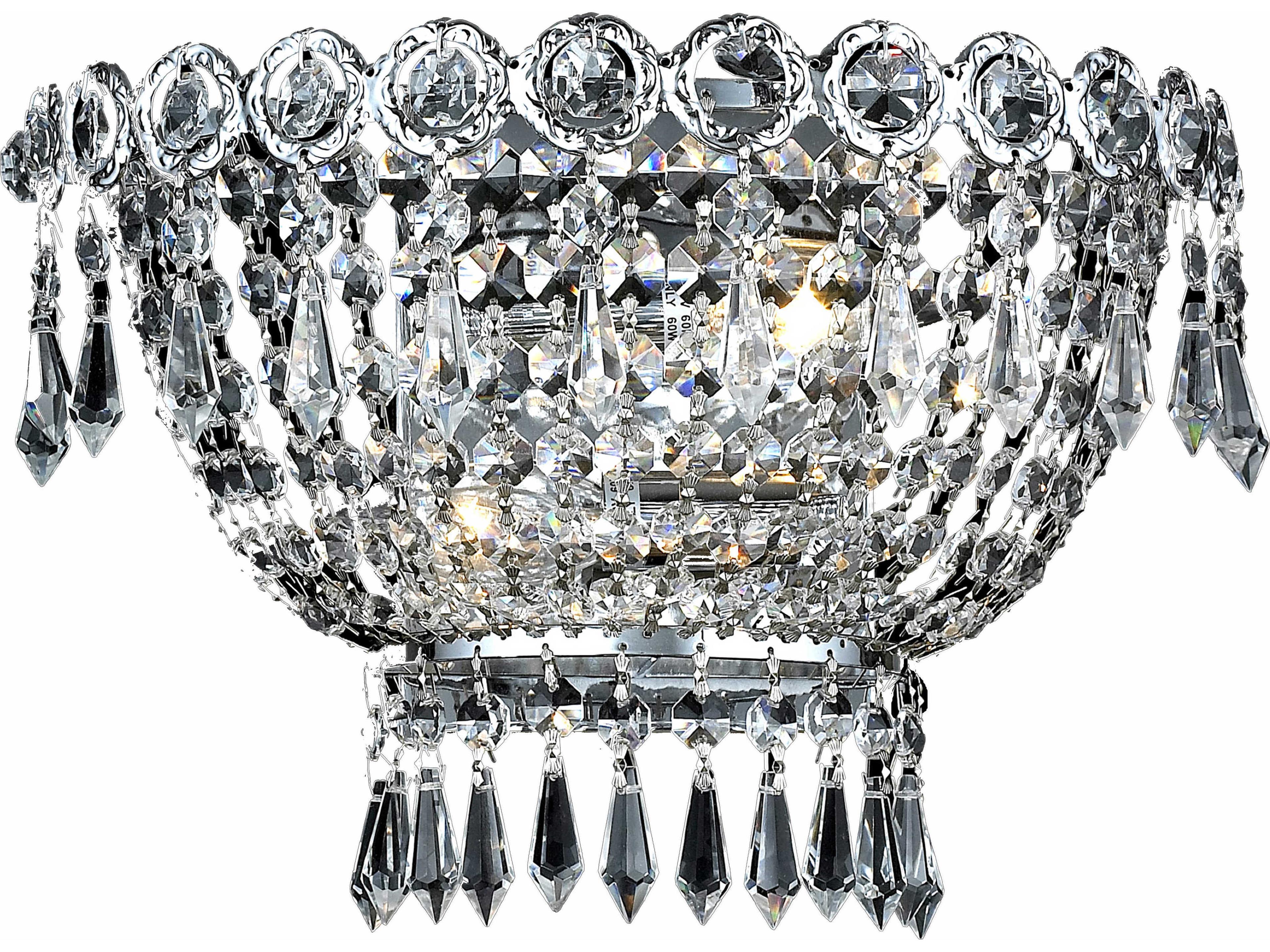 Century Chrome Clear Crystal Wall Sconce