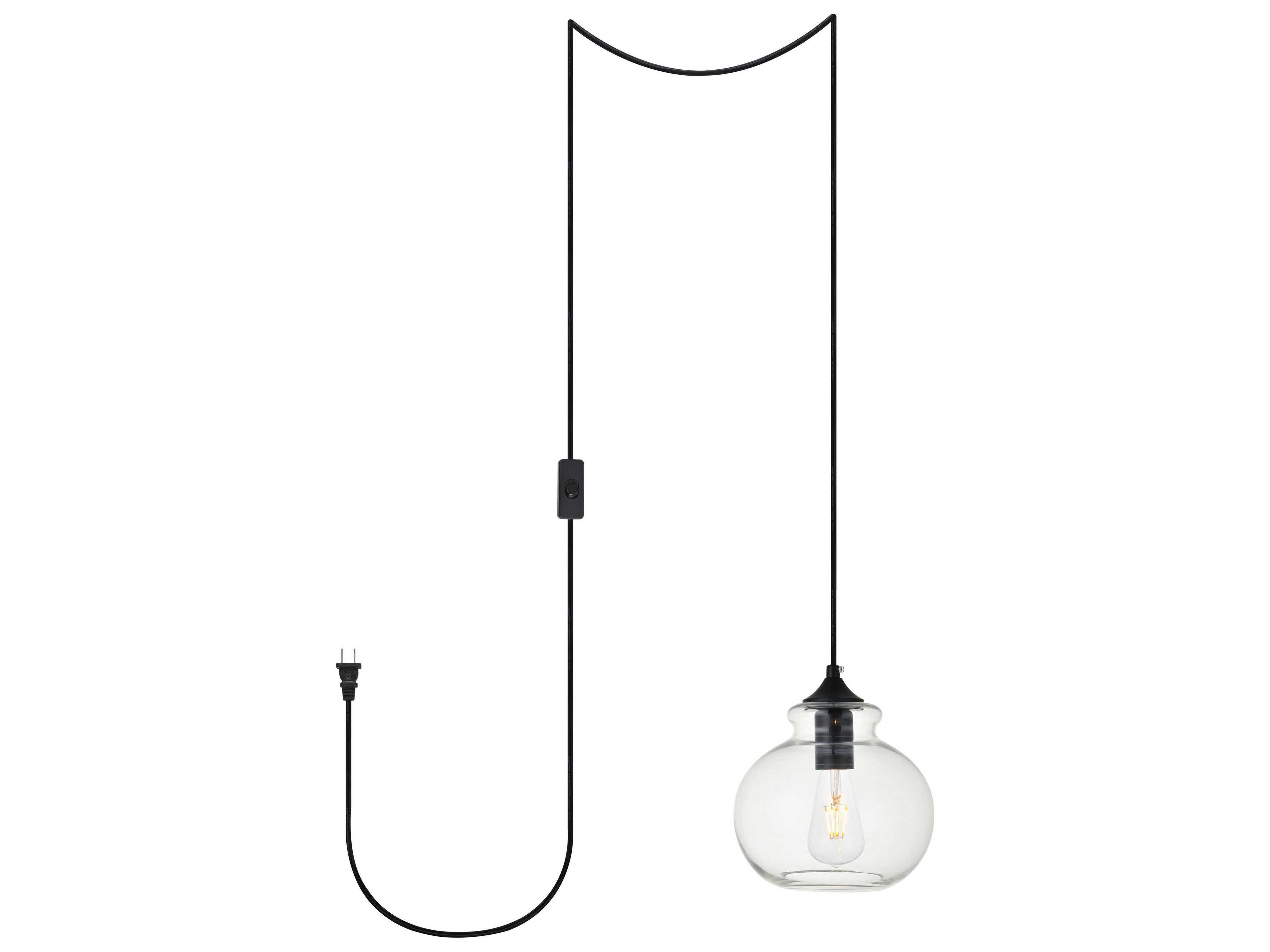 Destry 1-Light Black Glass Globe Mini Pendant