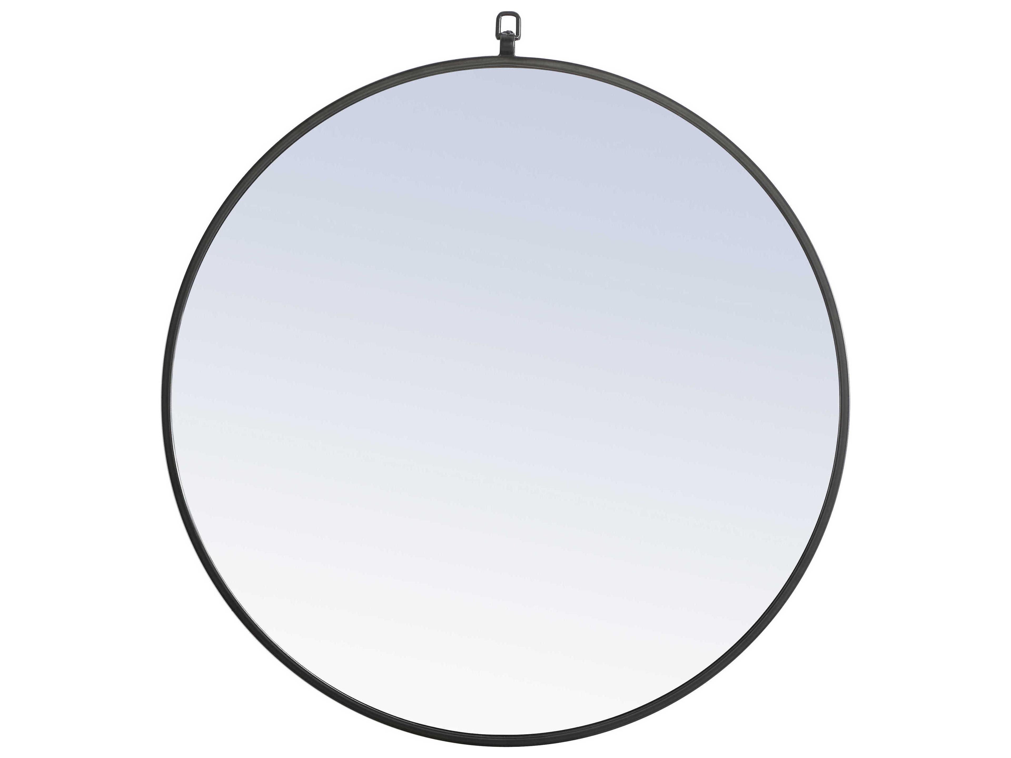 Elegant Lighting Eternity Black Round Wall Mirror