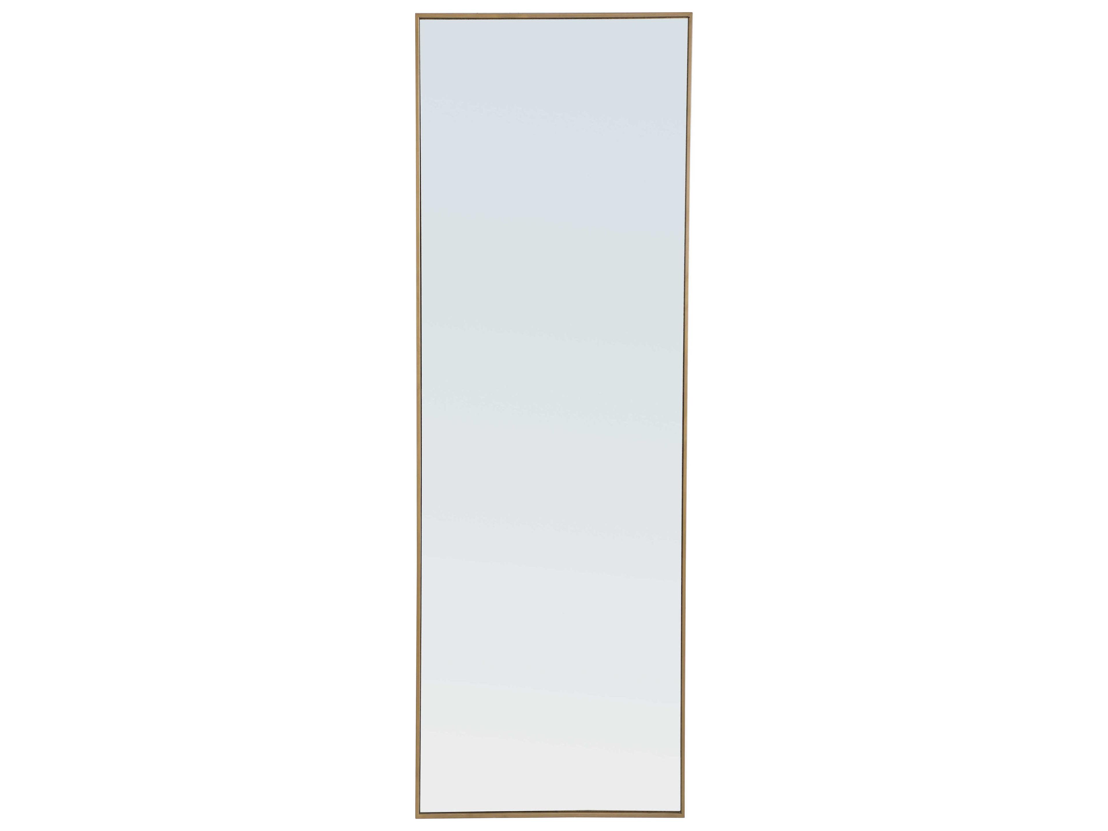 Monet Rectangular Wall Mirror Brass Metal Frame