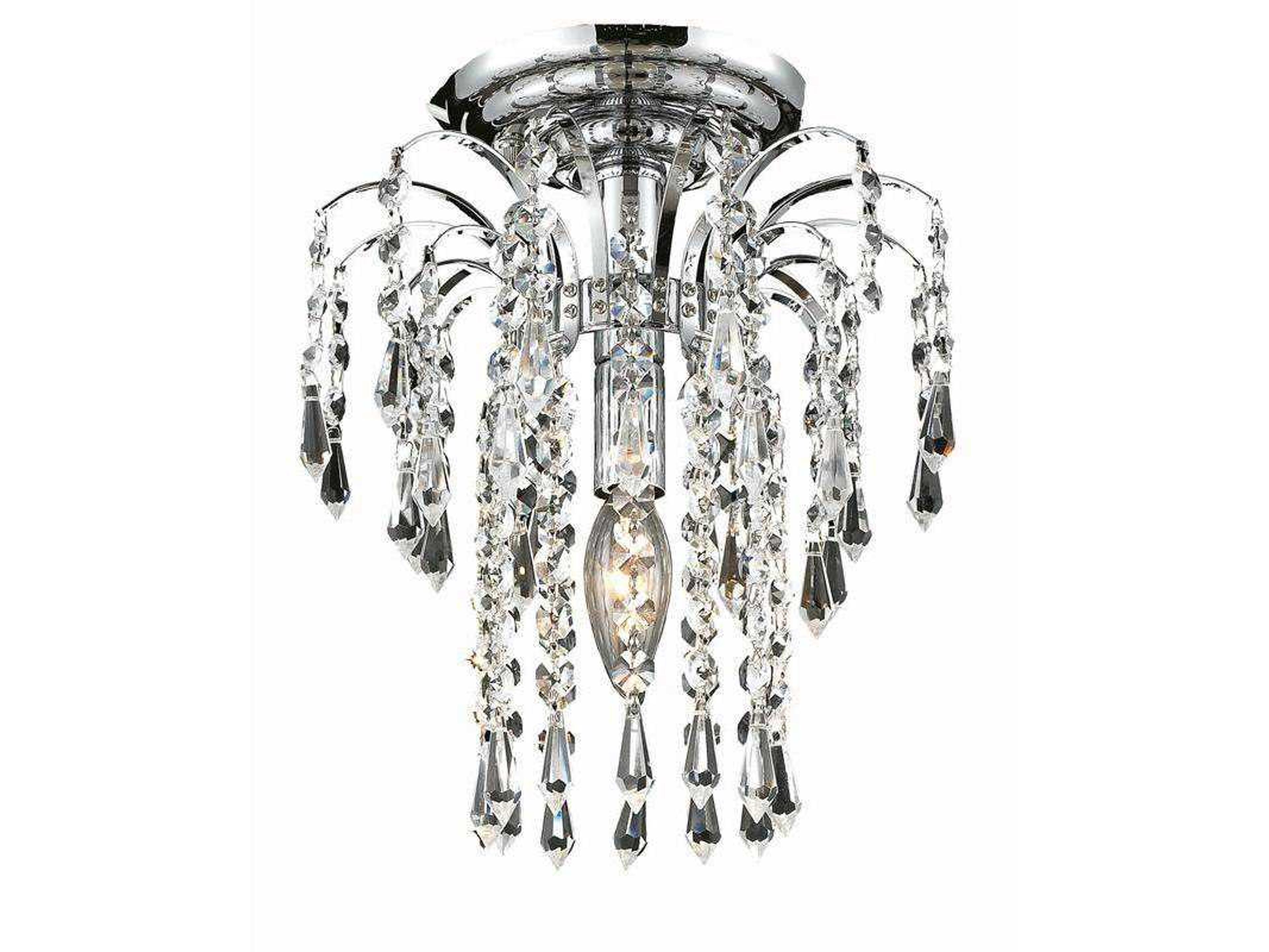 Falls Chrome Clear Crystal Semi Flush Mount