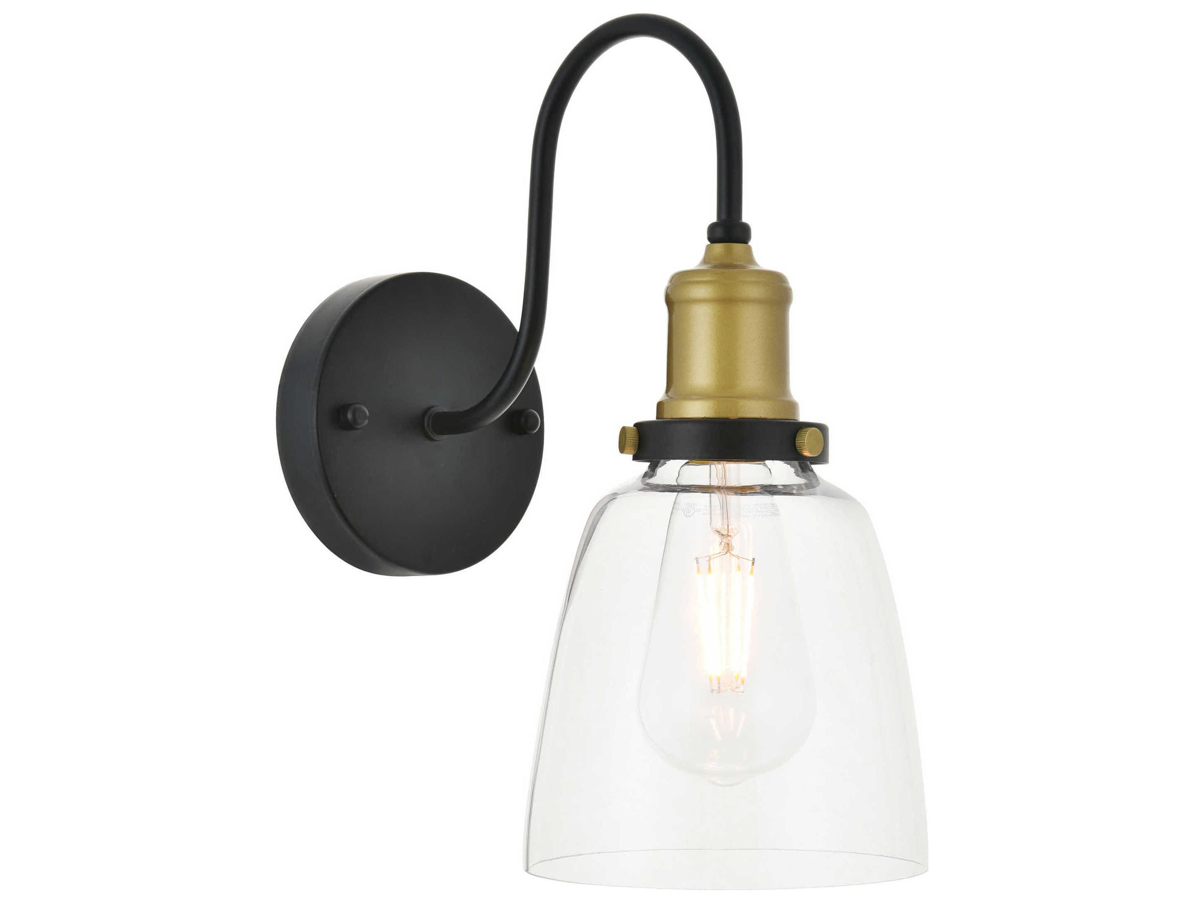Felicity 1-Light Black Glass Wall Sconce